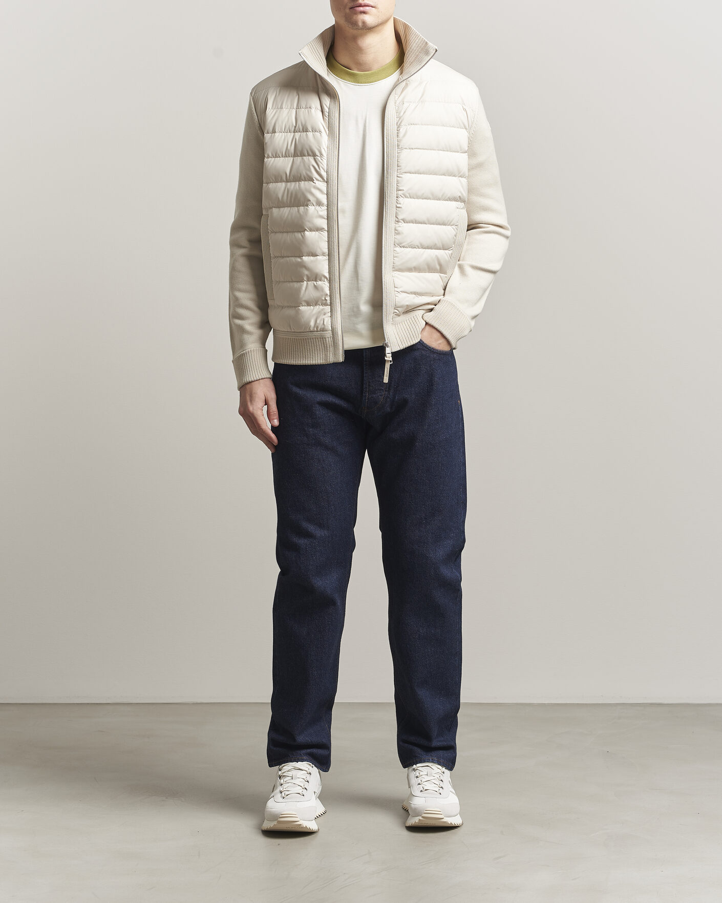 Heren | Jassen | Moncler | Luxury Hybrid Zip Cardigan Off White