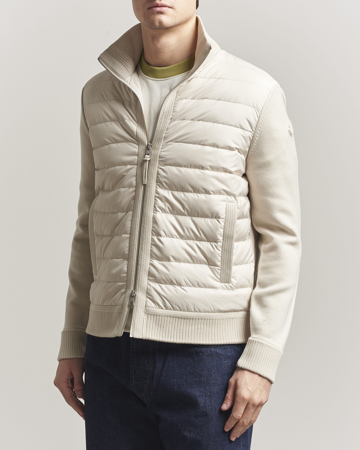 Heren | Jassen | Moncler | Luxury Hybrid Zip Cardigan Off White