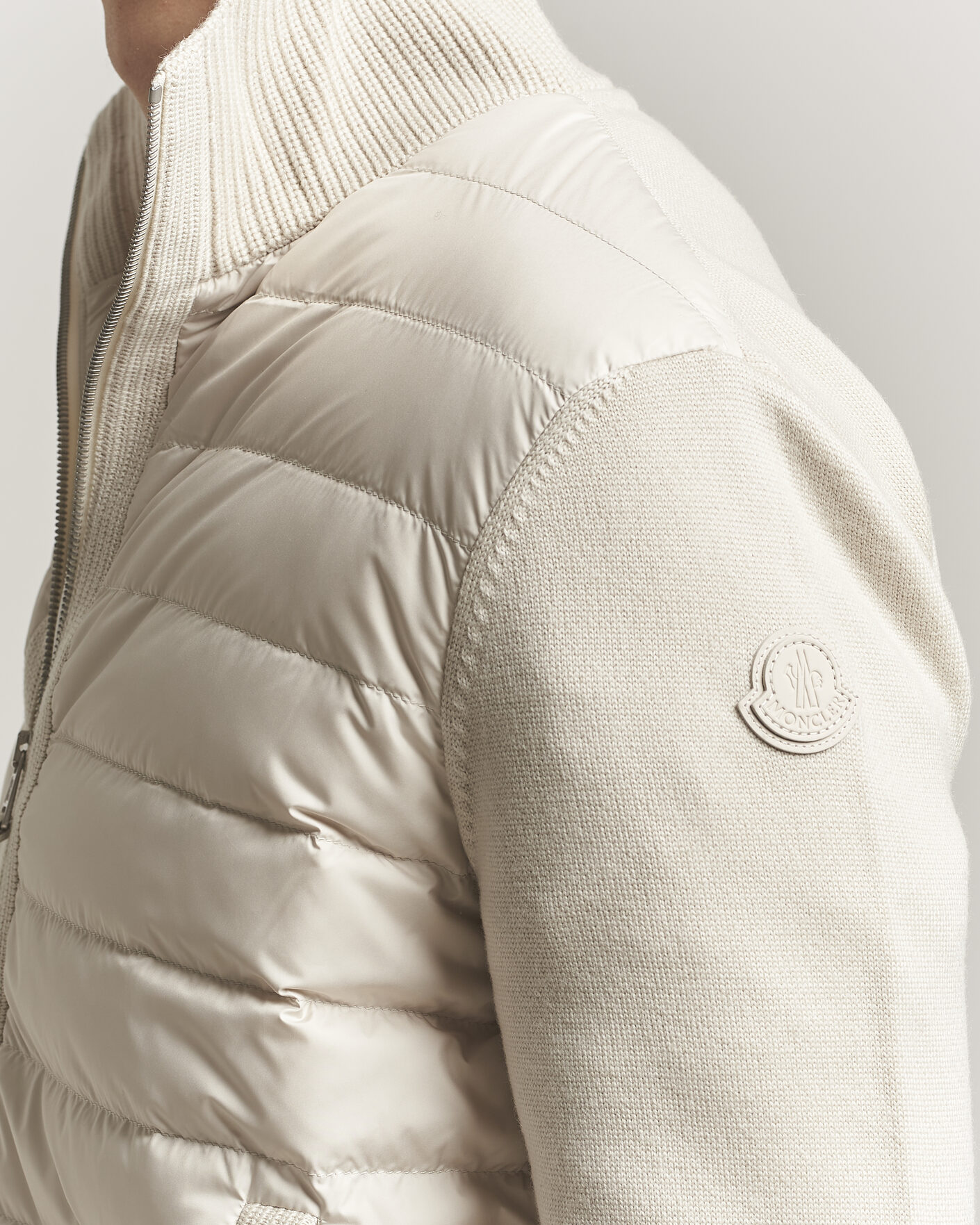 Heren | Jassen | Moncler | Luxury Hybrid Zip Cardigan Off White