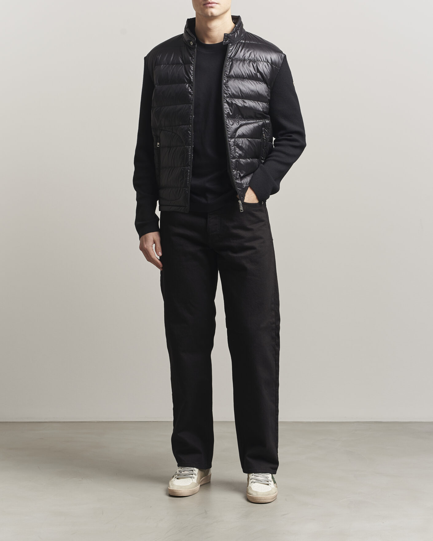 Heren | Jassen | Moncler | Hybrid Laque Zip Cardigan Black