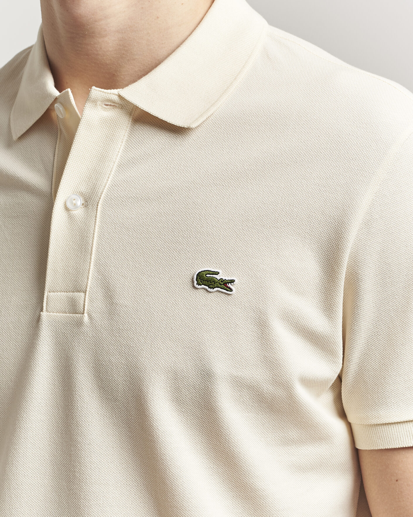 Heren | Polo's | Lacoste | Slim Fit Polo Piké Naturel Clair