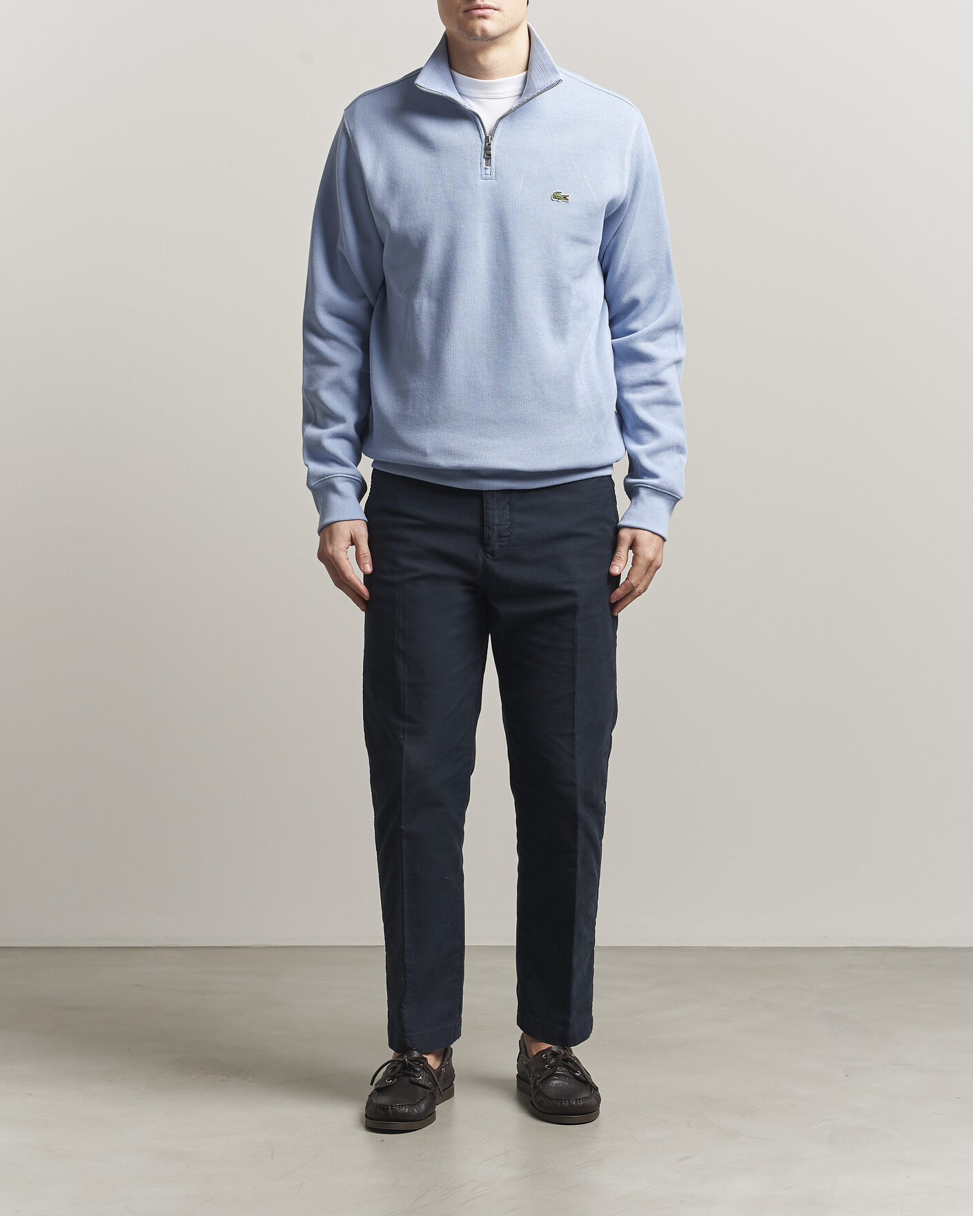 Homme | Pulls Et Tricots | Lacoste | Rib Interlock Half Zip Aphylla Blue