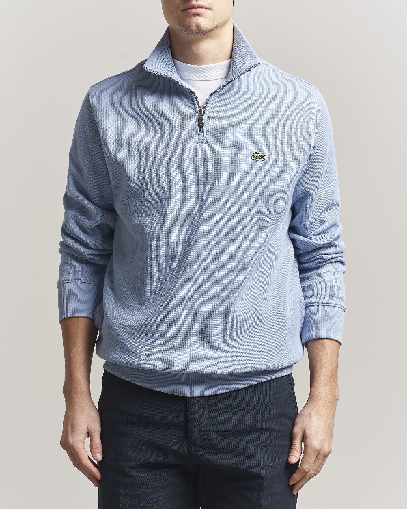 Homme | Pulls Et Tricots | Lacoste | Rib Interlock Half Zip Aphylla Blue