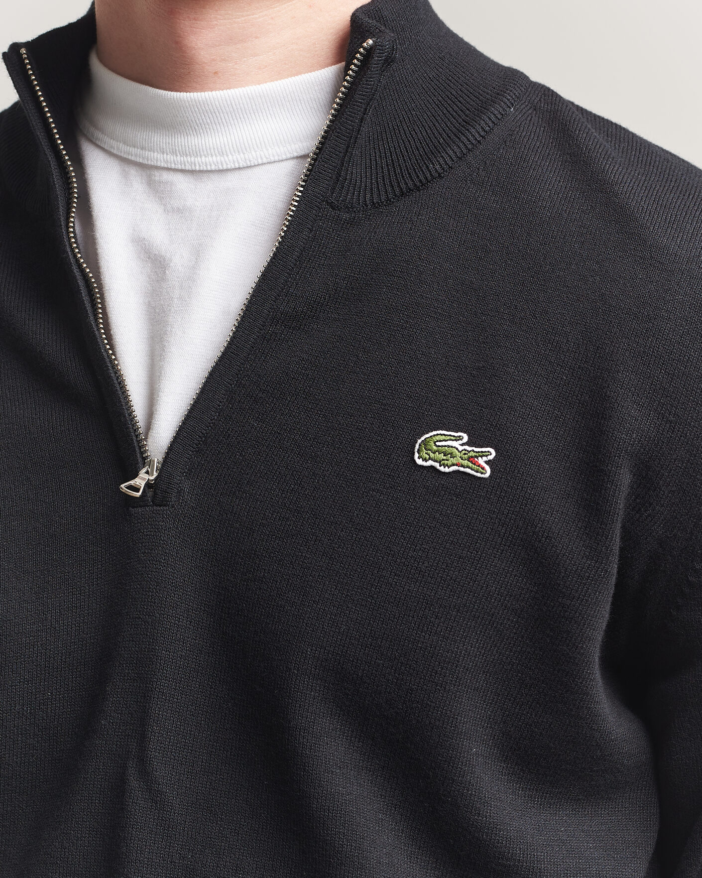 Homme | Pulls Et Tricots | Lacoste | Cotton Knitted Half Zip Black