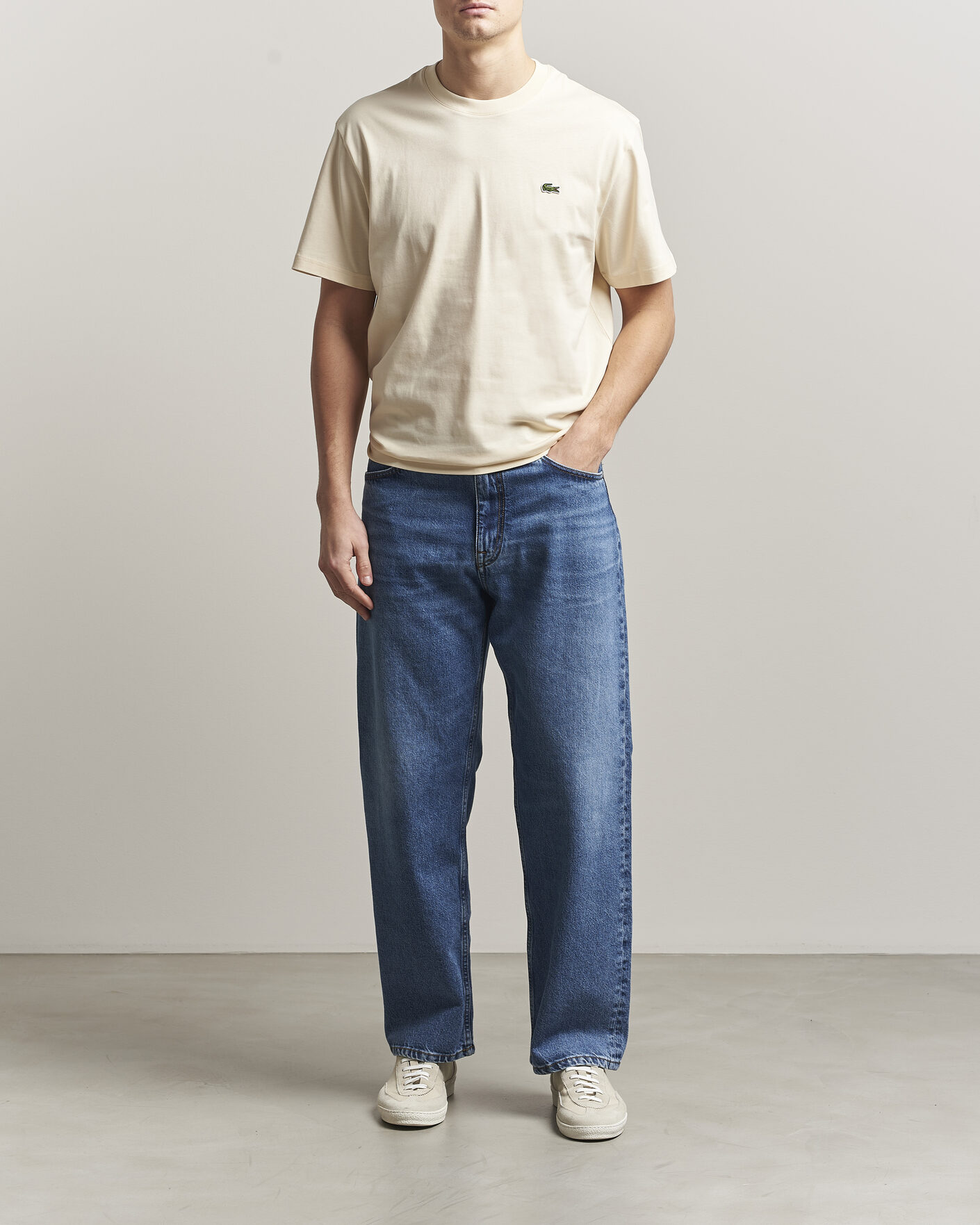 Heren | T-shirts | Lacoste | Crew Neck T-Shirt Naturel Clair