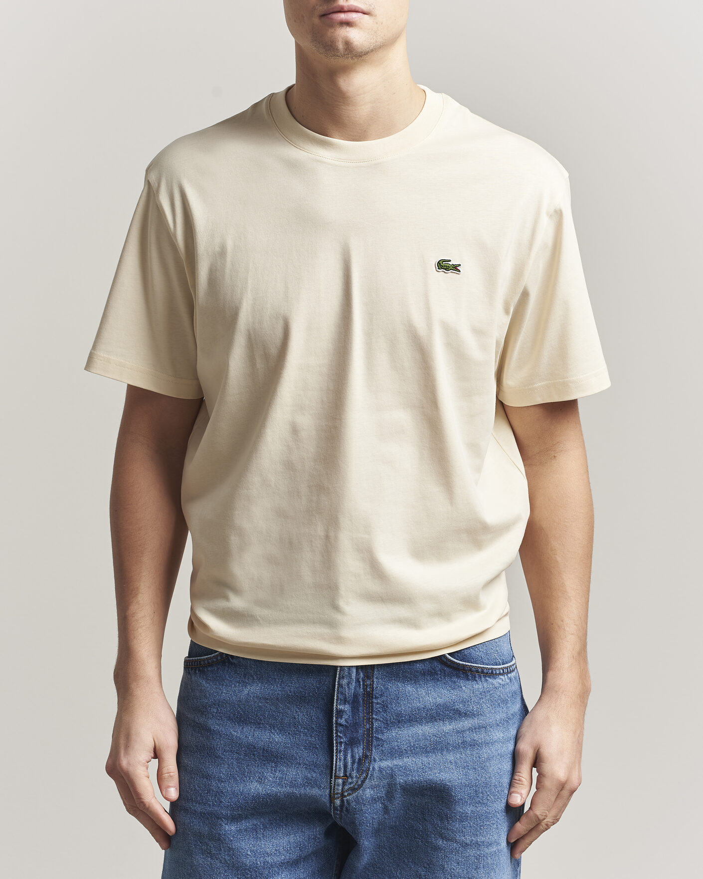 Heren | T-shirts | Lacoste | Crew Neck T-Shirt Naturel Clair
