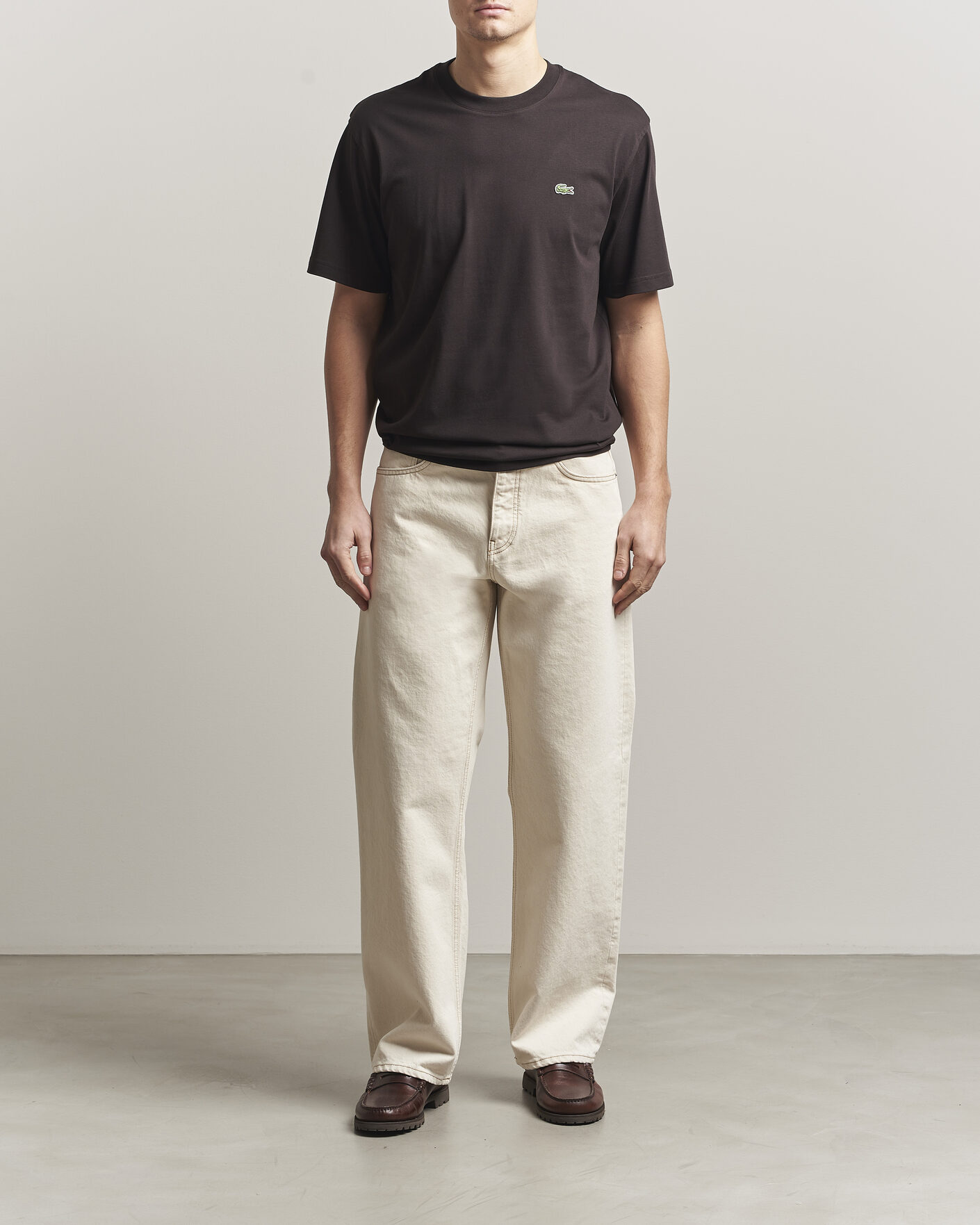 Heren | T-shirts | Lacoste | Crew Neck T-Shirt Buffle Brown