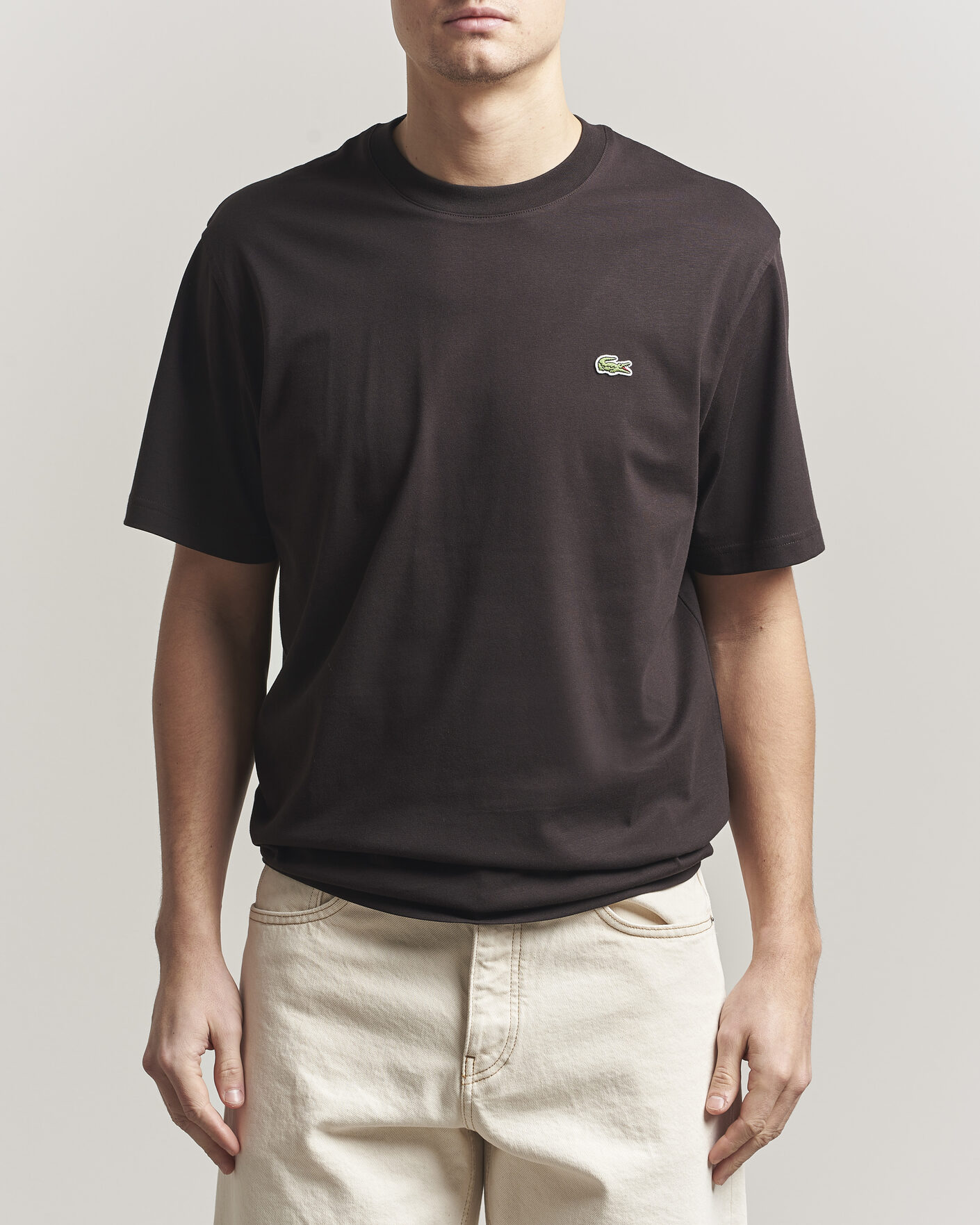 Heren | T-shirts | Lacoste | Crew Neck T-Shirt Buffle Brown