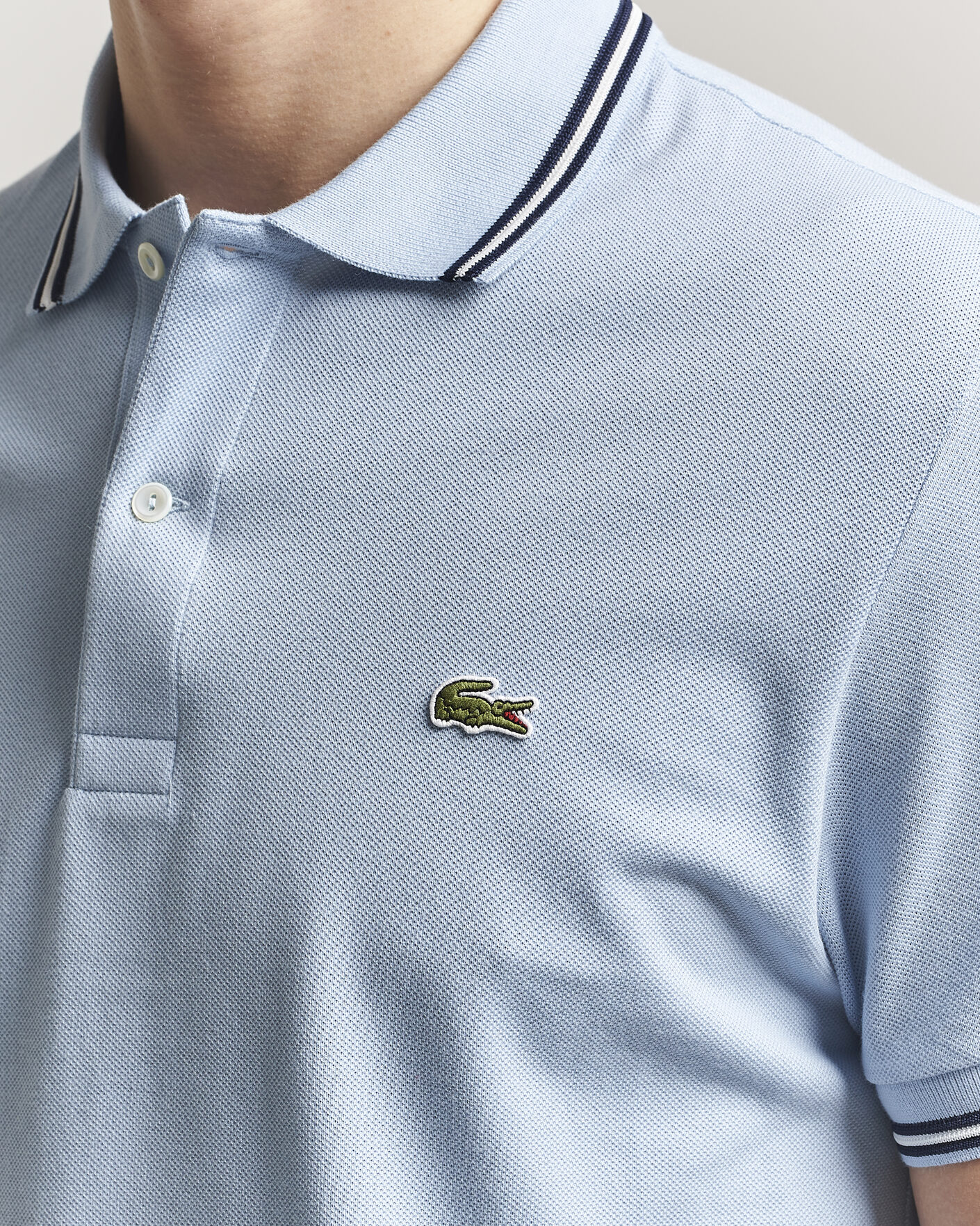 Heren | Polo's | Lacoste | Original Tipped Polo Piké Chambray