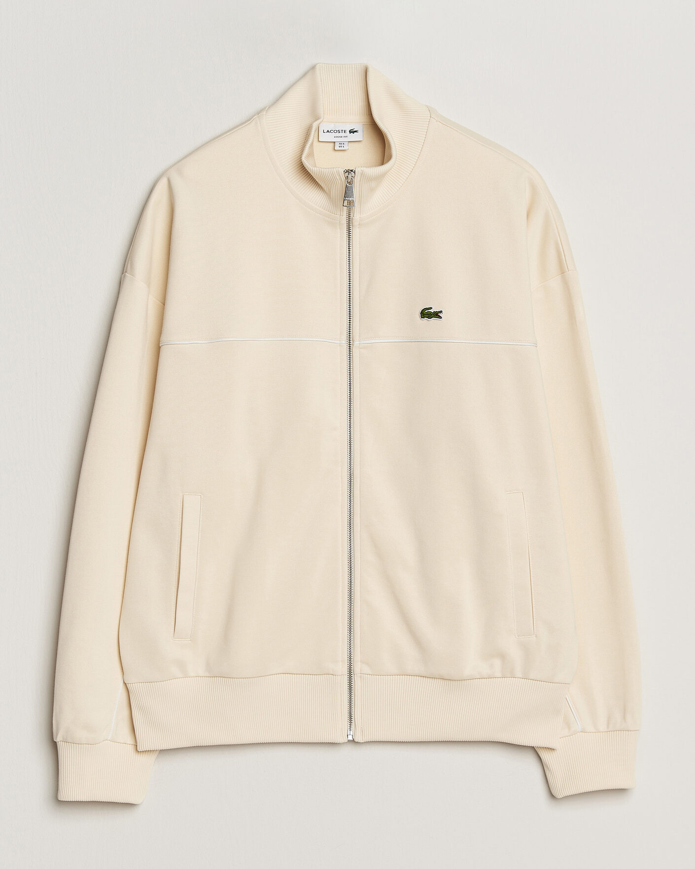Homme | Pulls Et Tricots | Lacoste | Piqué Track Jacket Naturel Clair