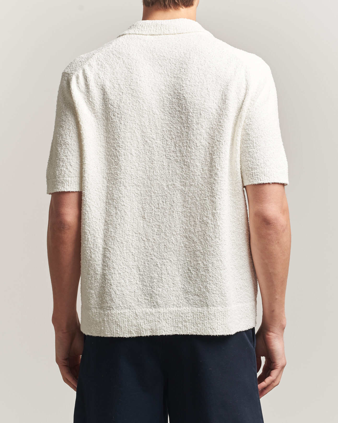 Heren | Polo's | Lacoste | Cotton Bouclé Open Collar Polo Flour
