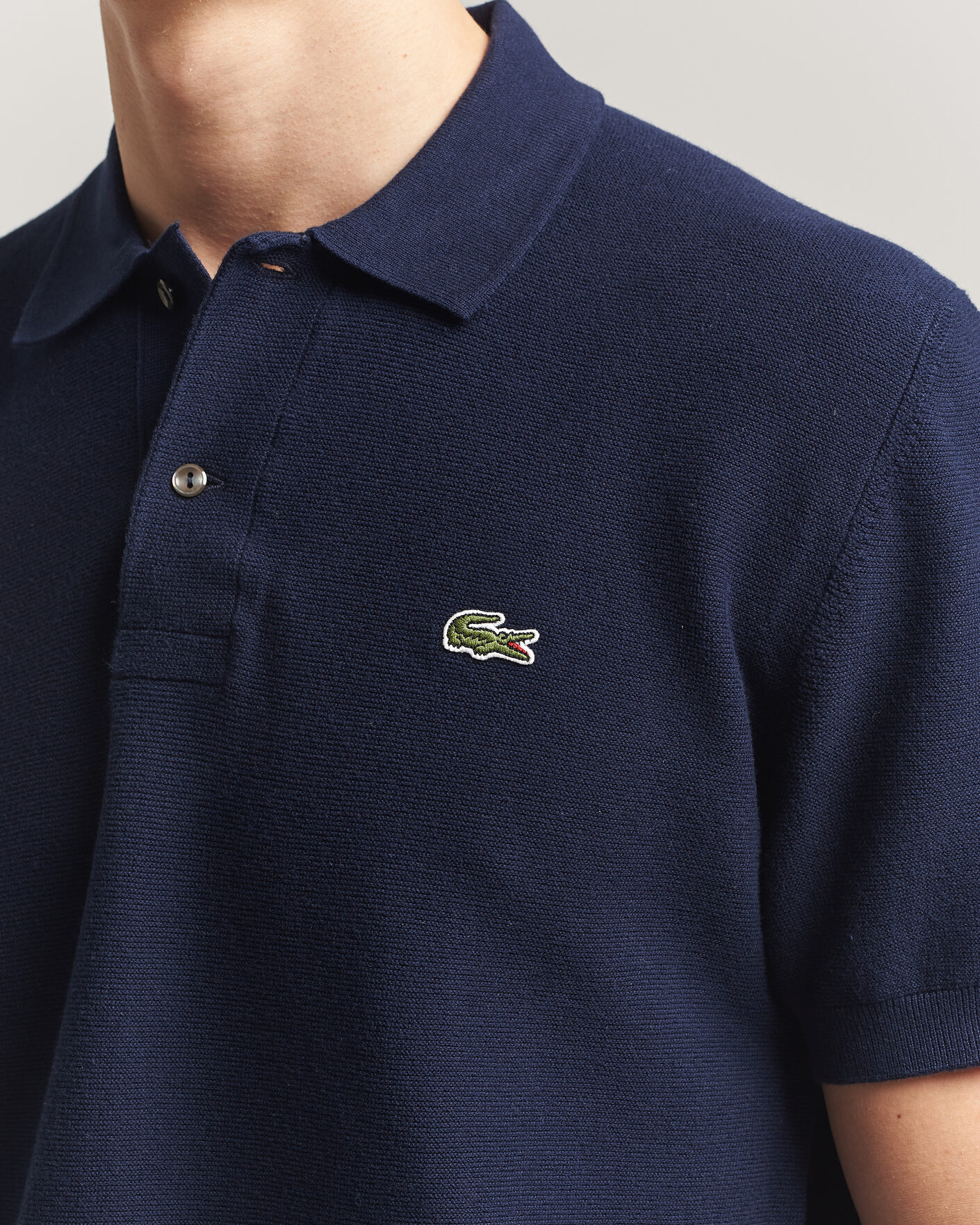 Heren | Polo's | Lacoste | Cotton Knitted Polo Navy Blue