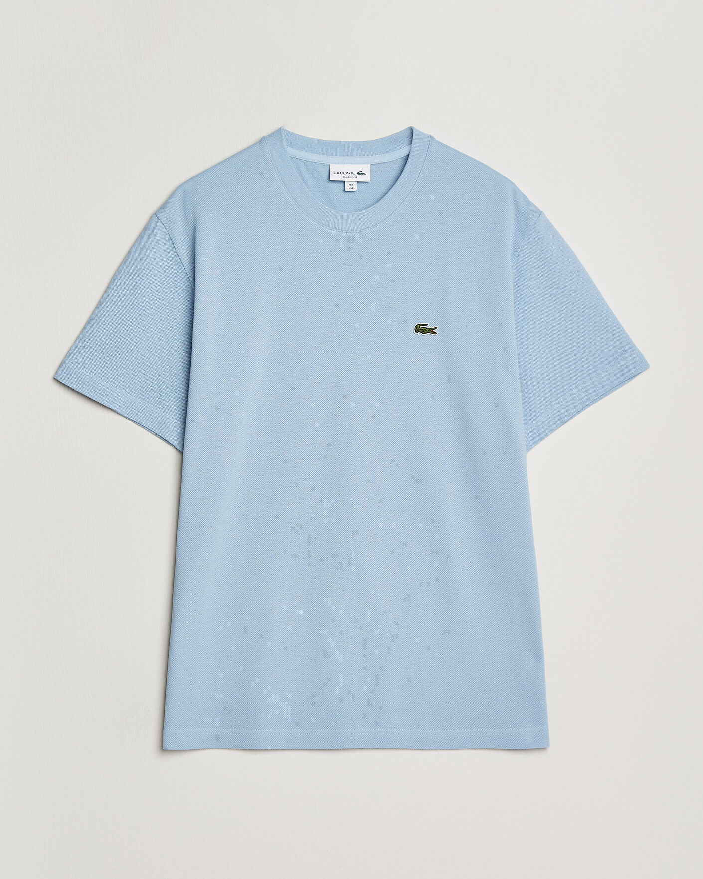 Heren | T-shirts | Lacoste | Cotton/Linen Pique T-Shirt Light Blue