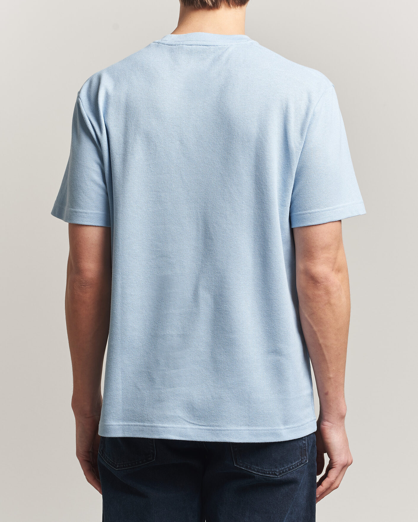 Heren | T-shirts | Lacoste | Cotton/Linen Pique T-Shirt Light Blue