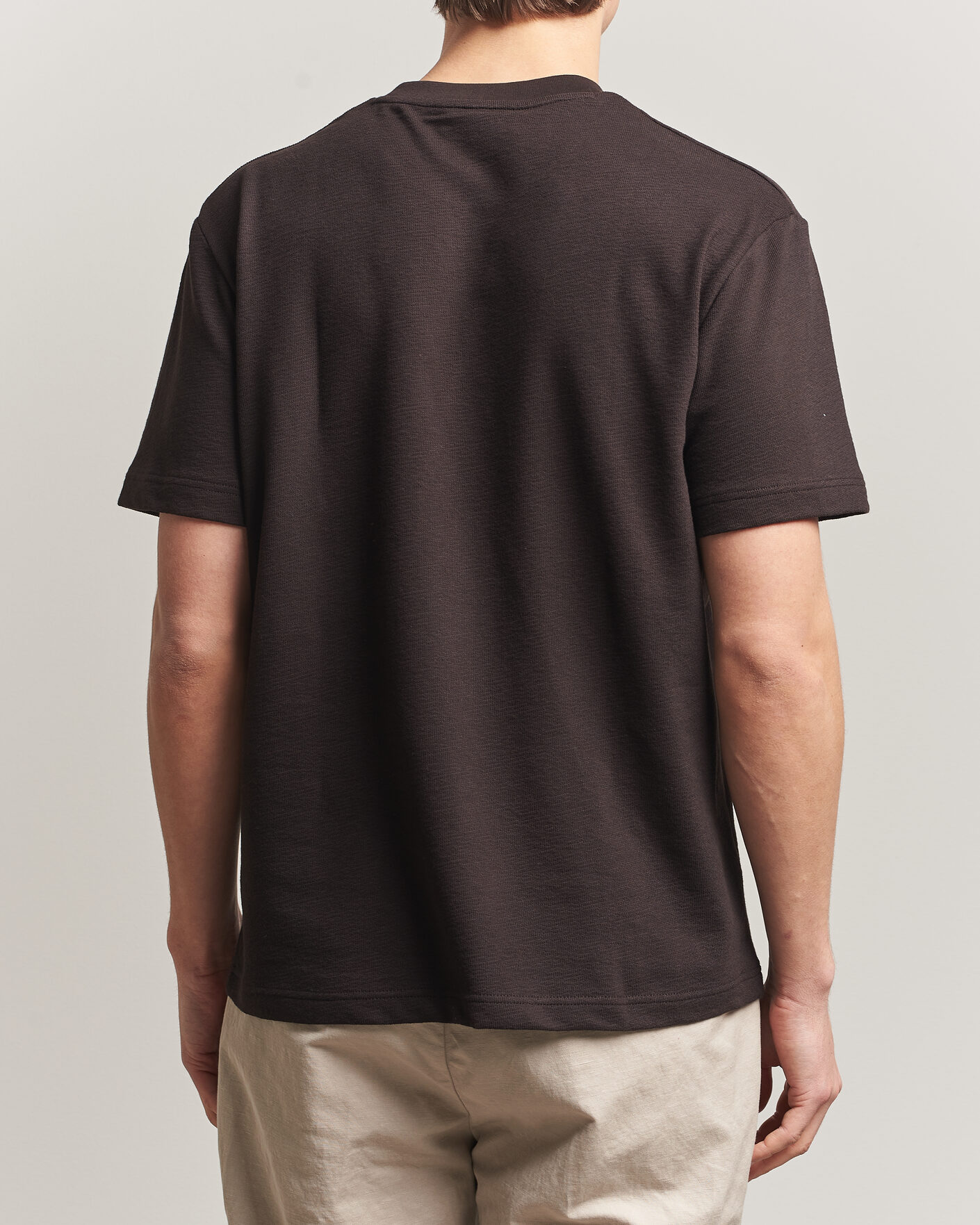 Homme | T-shirts | Lacoste | Textured Cotton T-Shirt Buffalo Brown