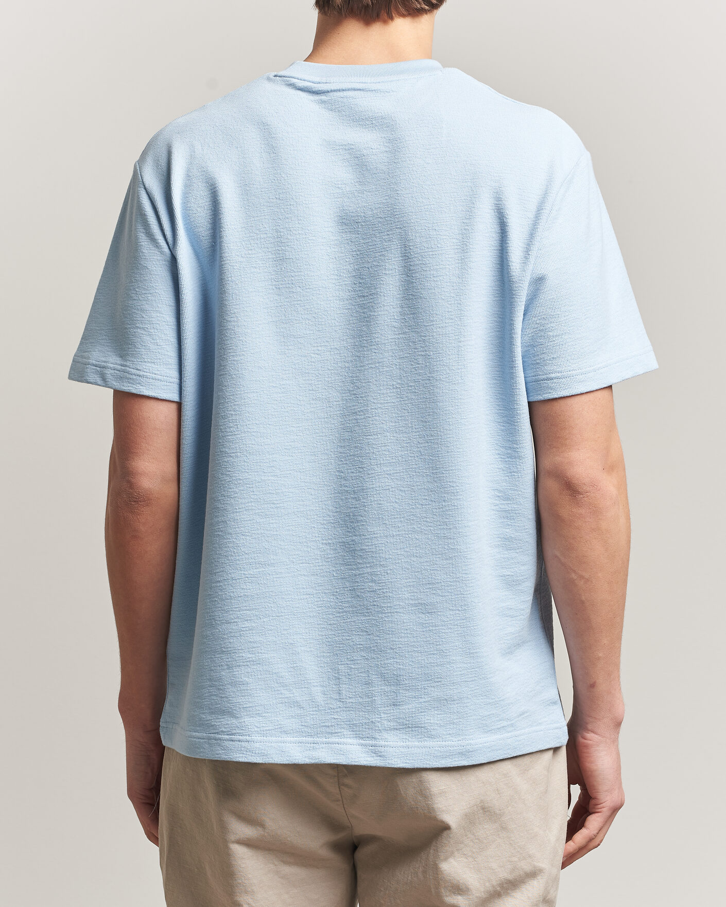 Heren | T-shirts | Lacoste | Textured Cotton T-Shirt Light Blue