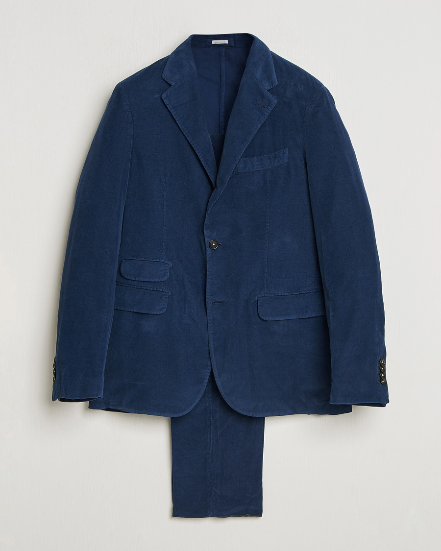 Homme | Costumes | Massimo Alba | Sloop Corduroy Suit Midnight Blue