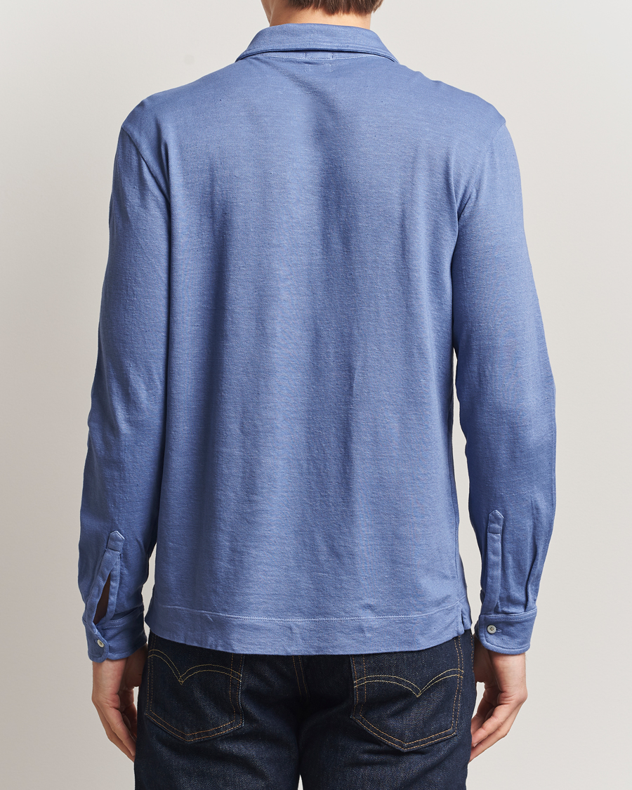 Heren | Polo's | Massimo Alba | Raya Cotton/Linen Long Sleeve Polo Tulip