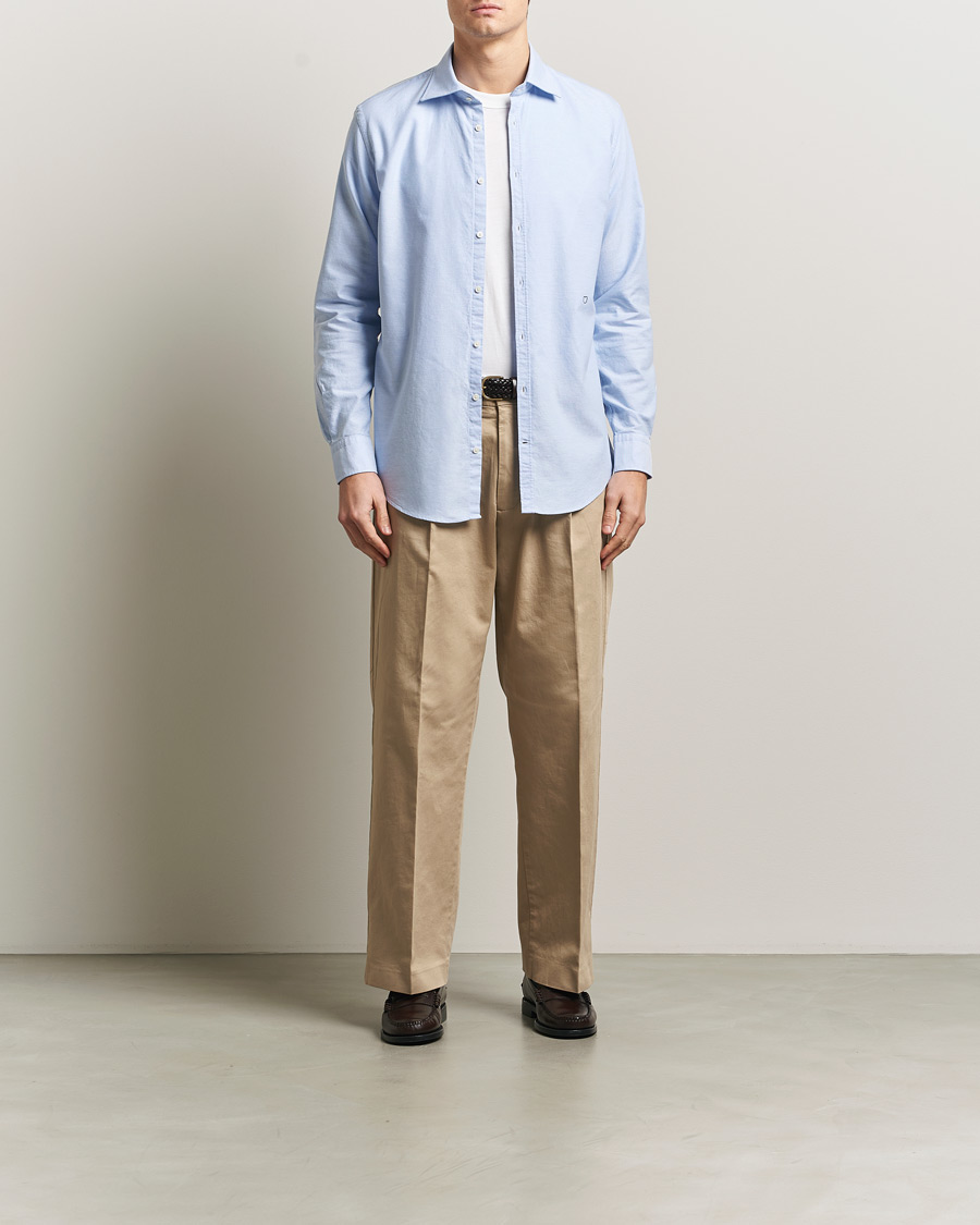 Heren | Overhemden | Massimo Alba | Genova Oxford Shirt Sky Blue