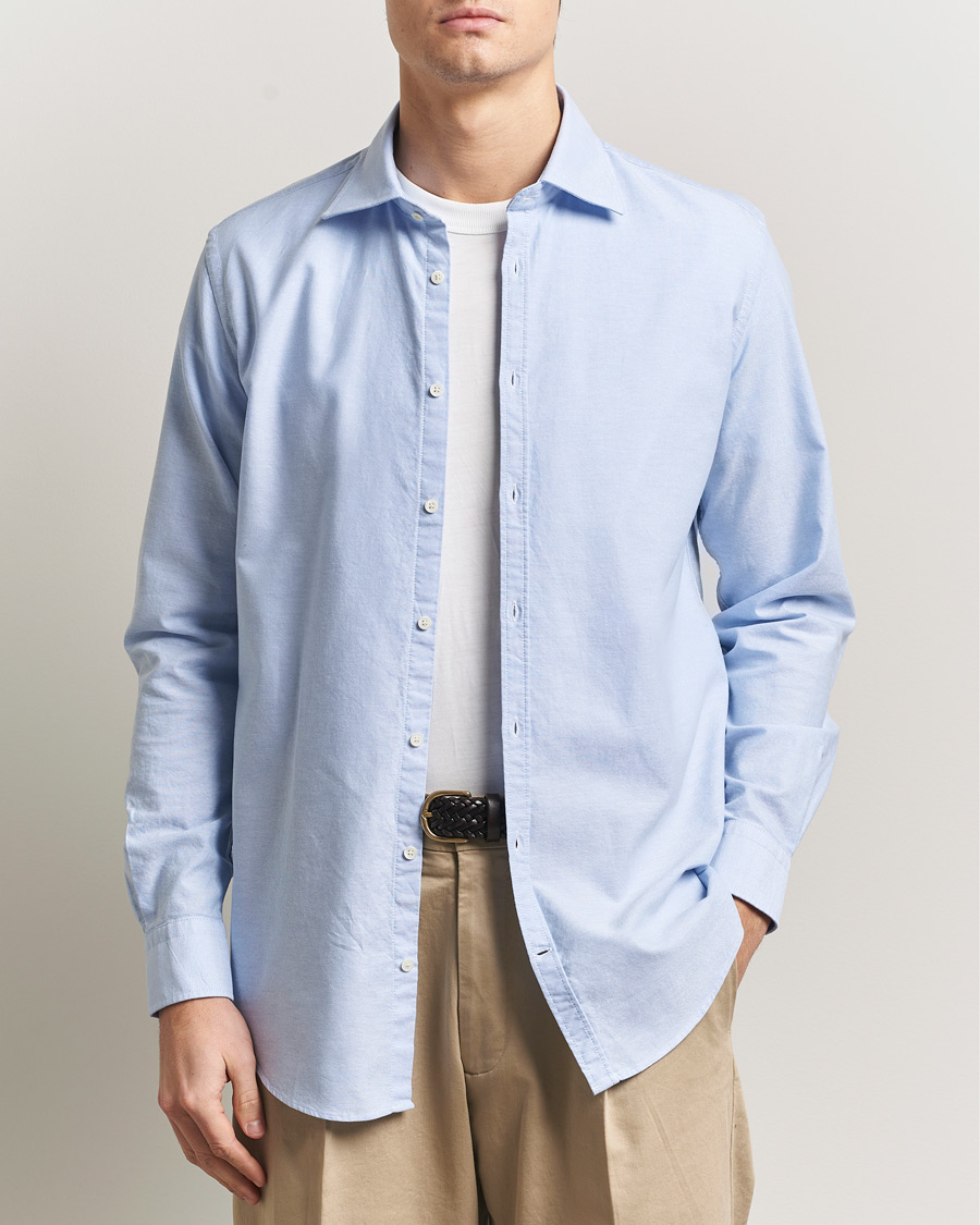 Heren | Overhemden | Massimo Alba | Genova Oxford Shirt Sky Blue