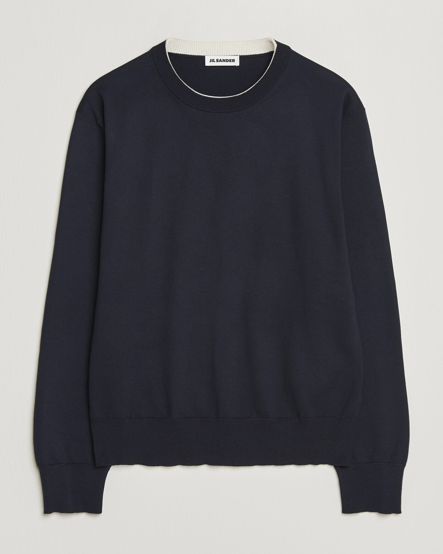 Homme | Pulls Et Tricots | Jil Sander | Fine Cotton Contrast Pullover Navy