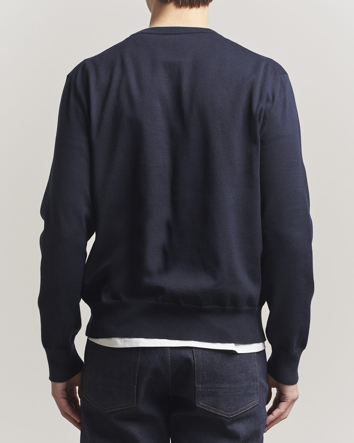Homme | Pulls Et Tricots | Jil Sander | Fine Cotton Contrast Pullover Navy