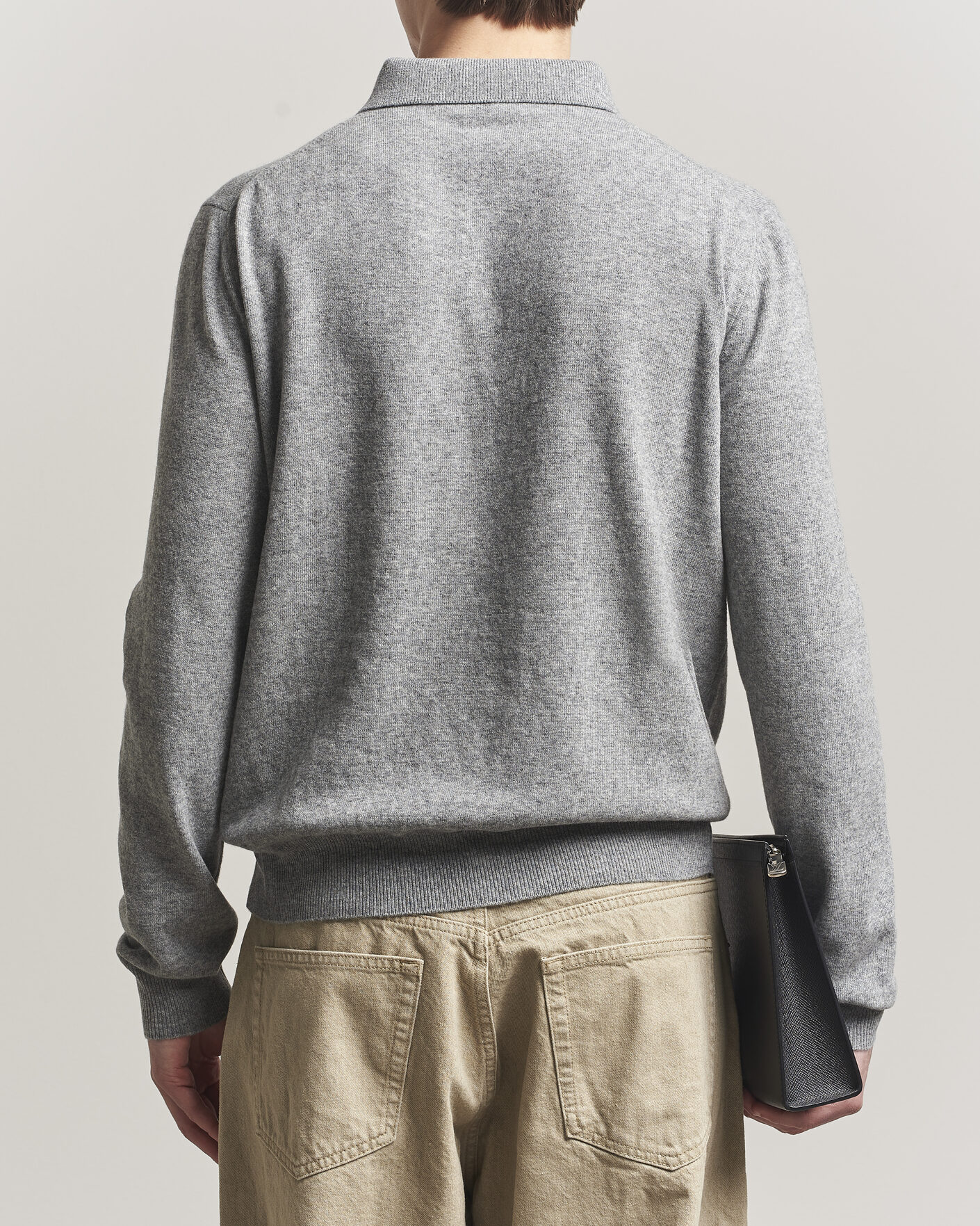 Homme | Pulls Et Tricots | Jil Sander | Long Sleeve Knitted Wool Polo Grey Melange