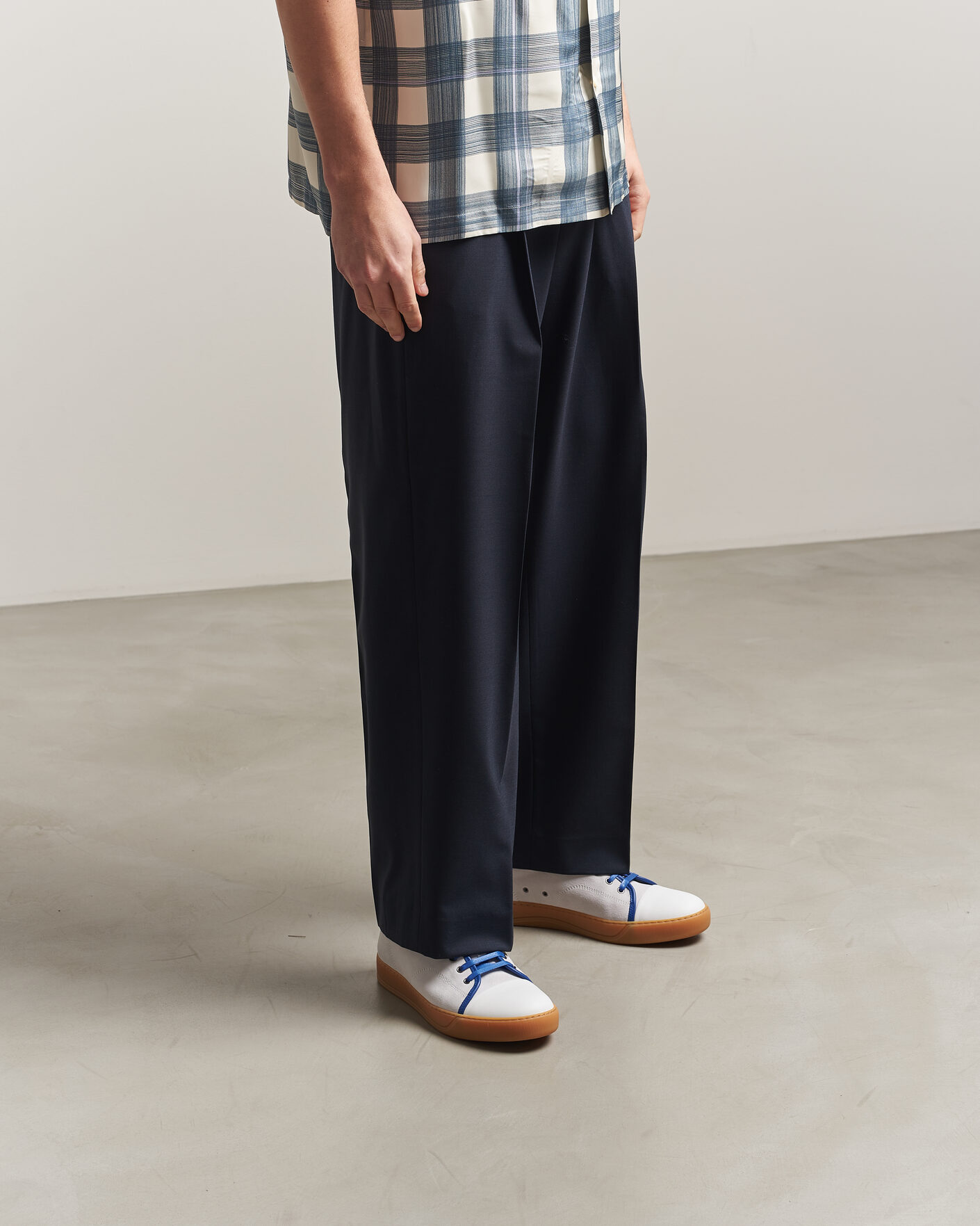 Homme | Baskets | Lanvin | DBB1 Nappa Cap Toe Sneaker White/Blue