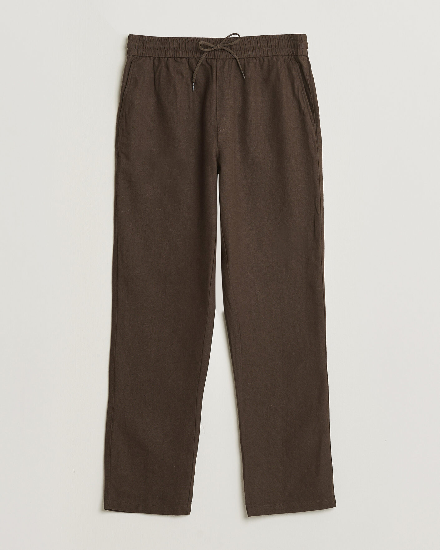 Homme | Pantalons | LES DEUX | Patrick Heavy Linen/Cotton Pants Brown