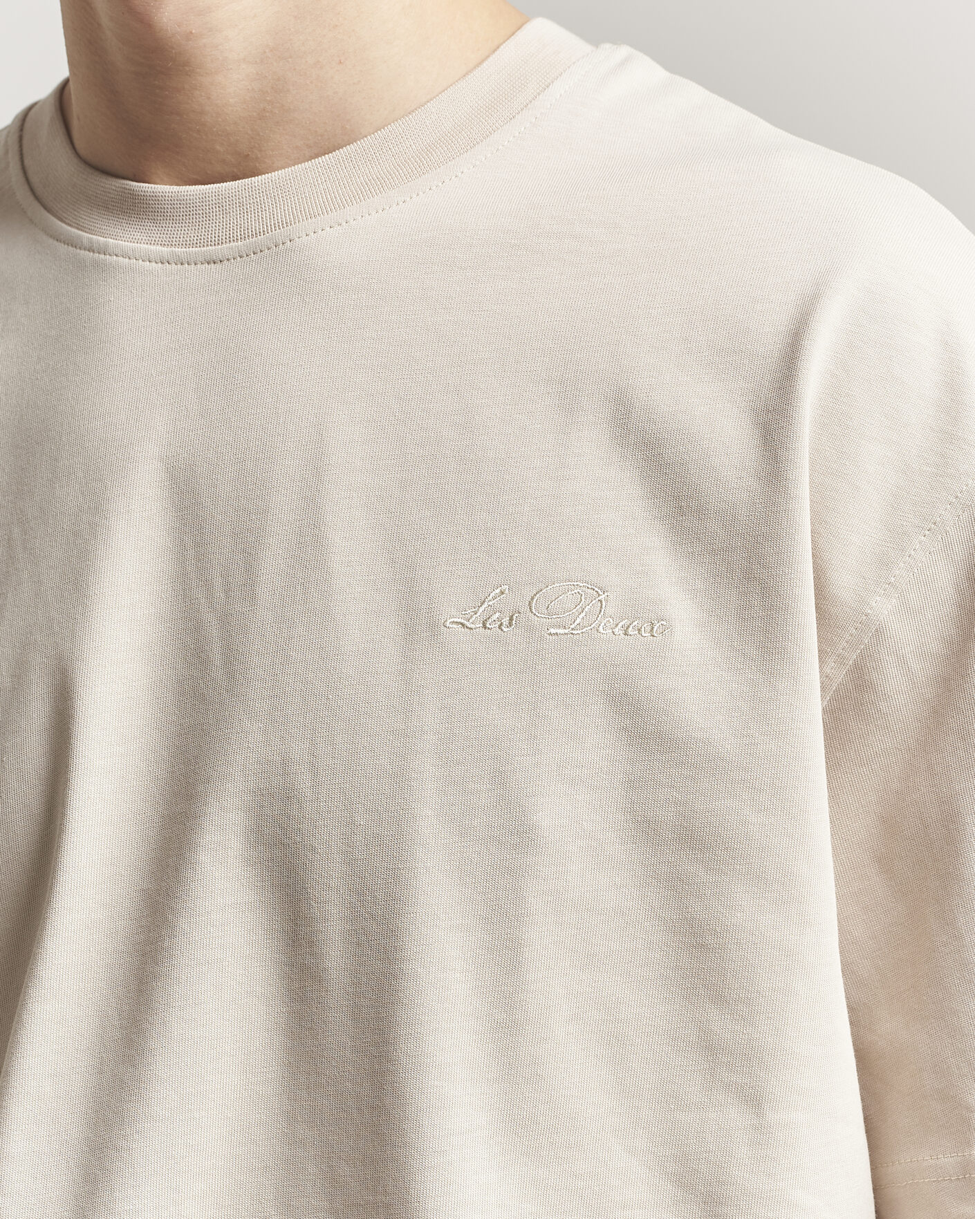 Heren | T-shirts | LES DEUX | Crew T-Shirt Light Sand