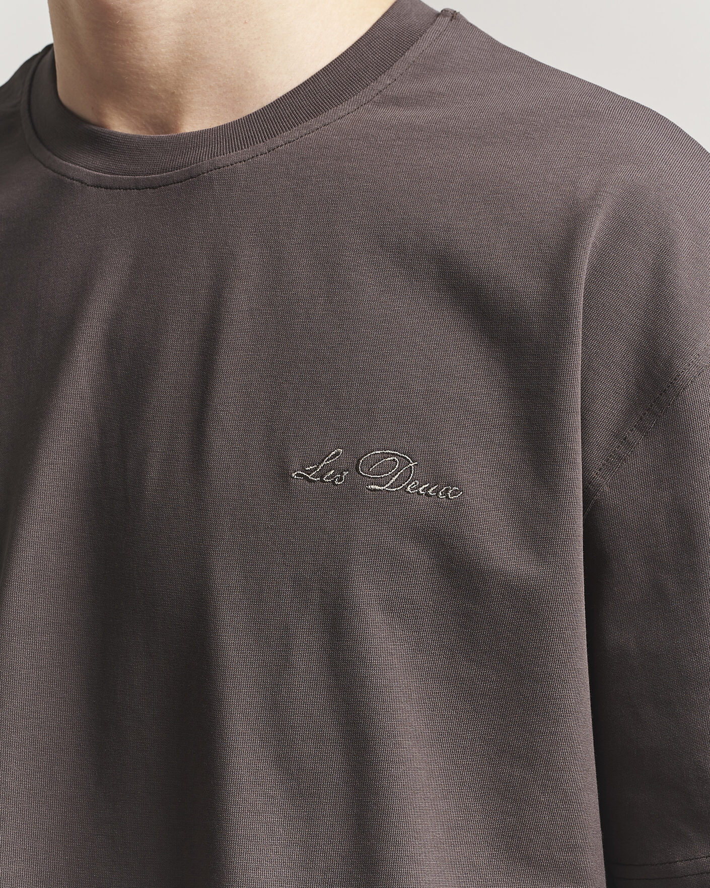Heren | T-shirts | LES DEUX | Crew T-Shirt Coffee Brown
