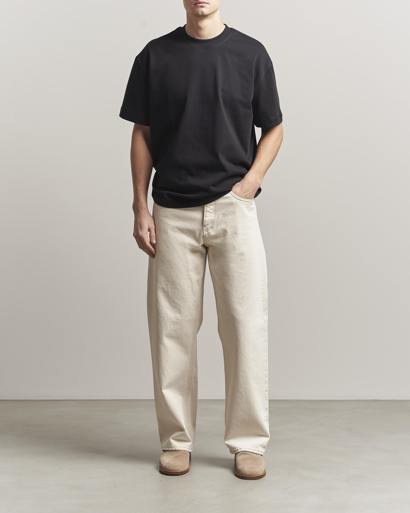 Heren | T-shirts | LES DEUX | Carl Heavyweight T-Shirt Black