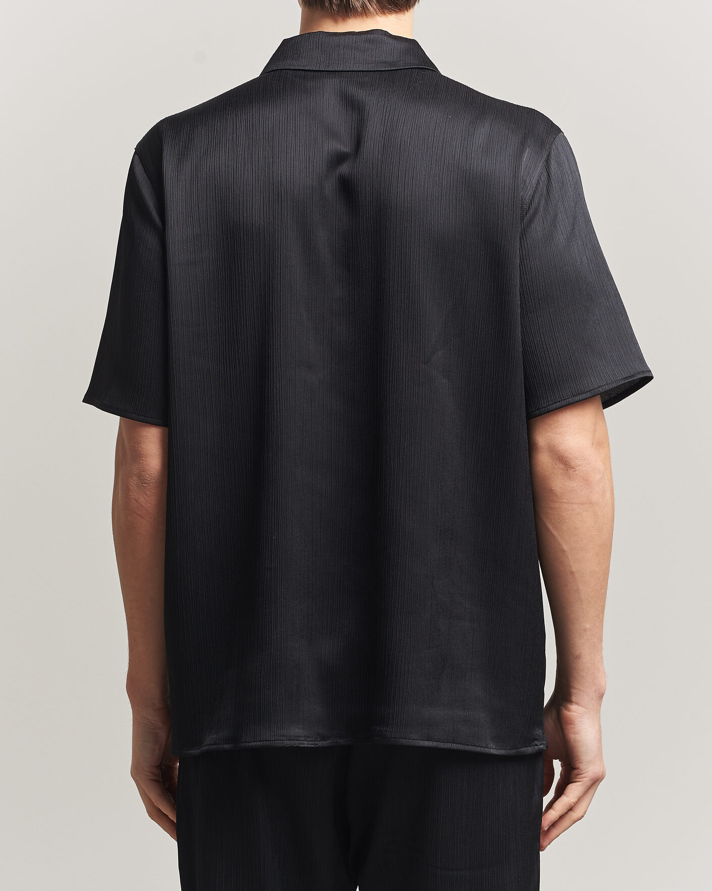 Heren | Overhemden | LES DEUX | Hector Plissé Short Sleeve Shirt Black