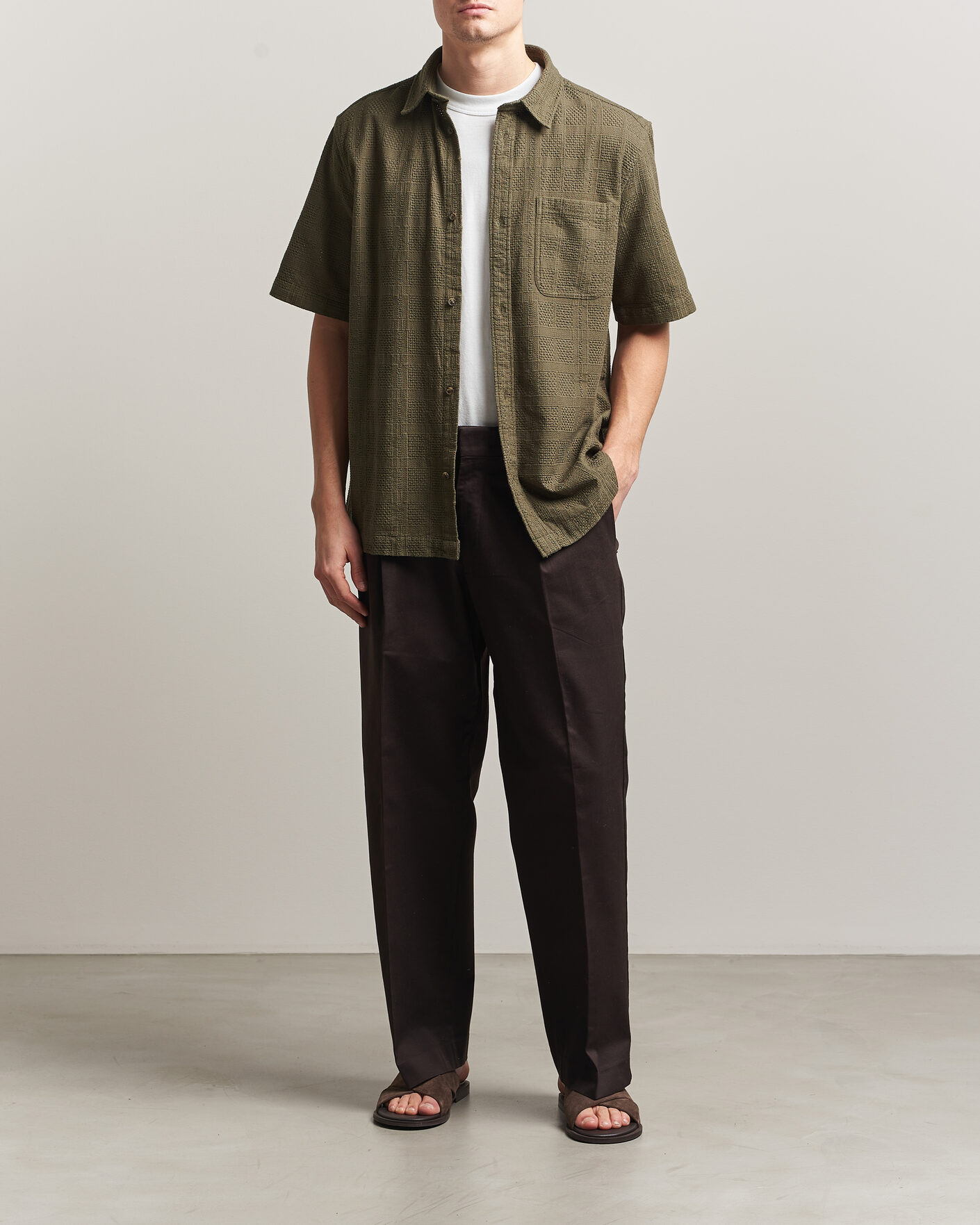 Homme | Chemises | LES DEUX | Charlie Short Sleeve Shirt Olive Night