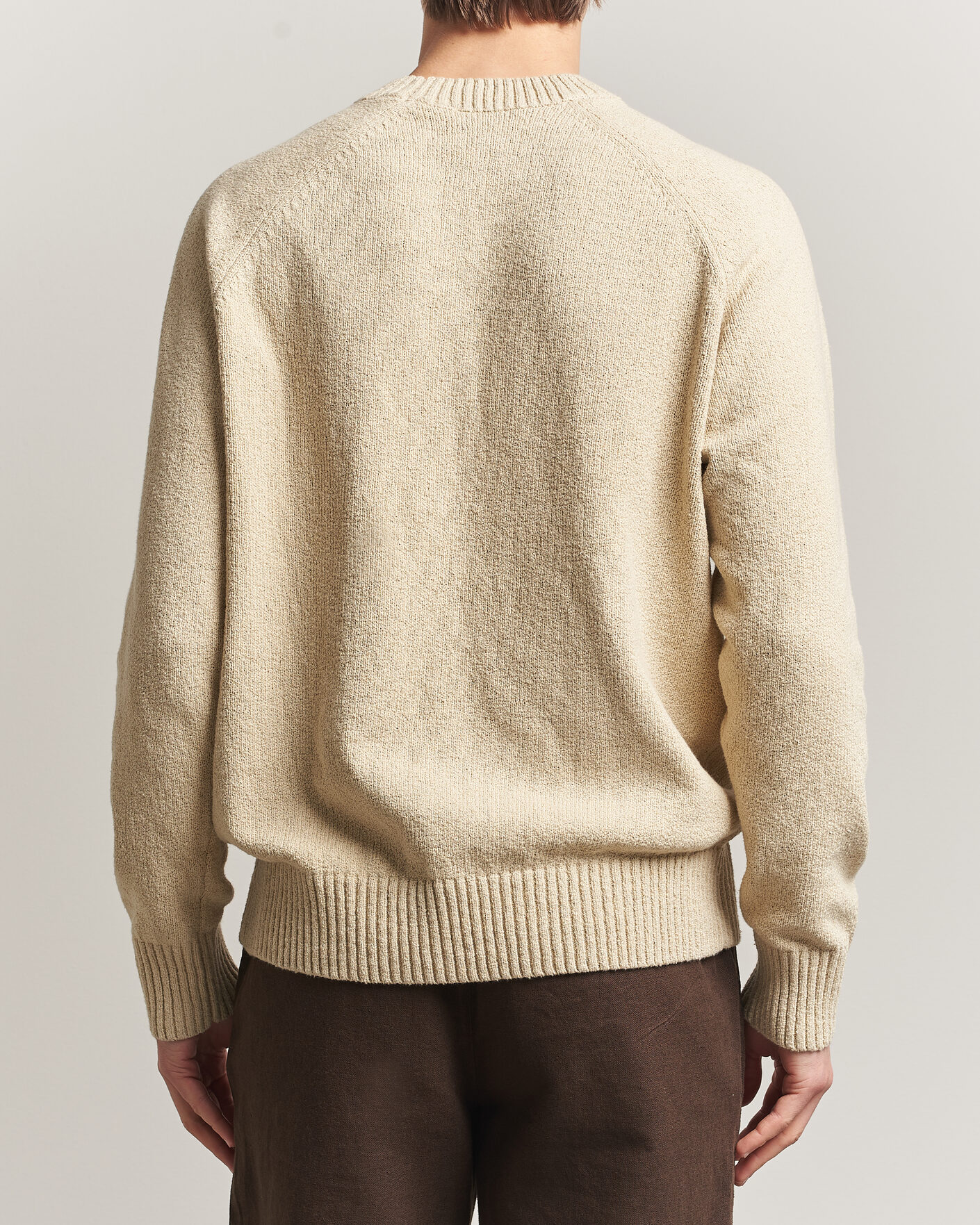 Heren | Truien | LES DEUX | Brad Knitted Roundneck Oyster Grey/White