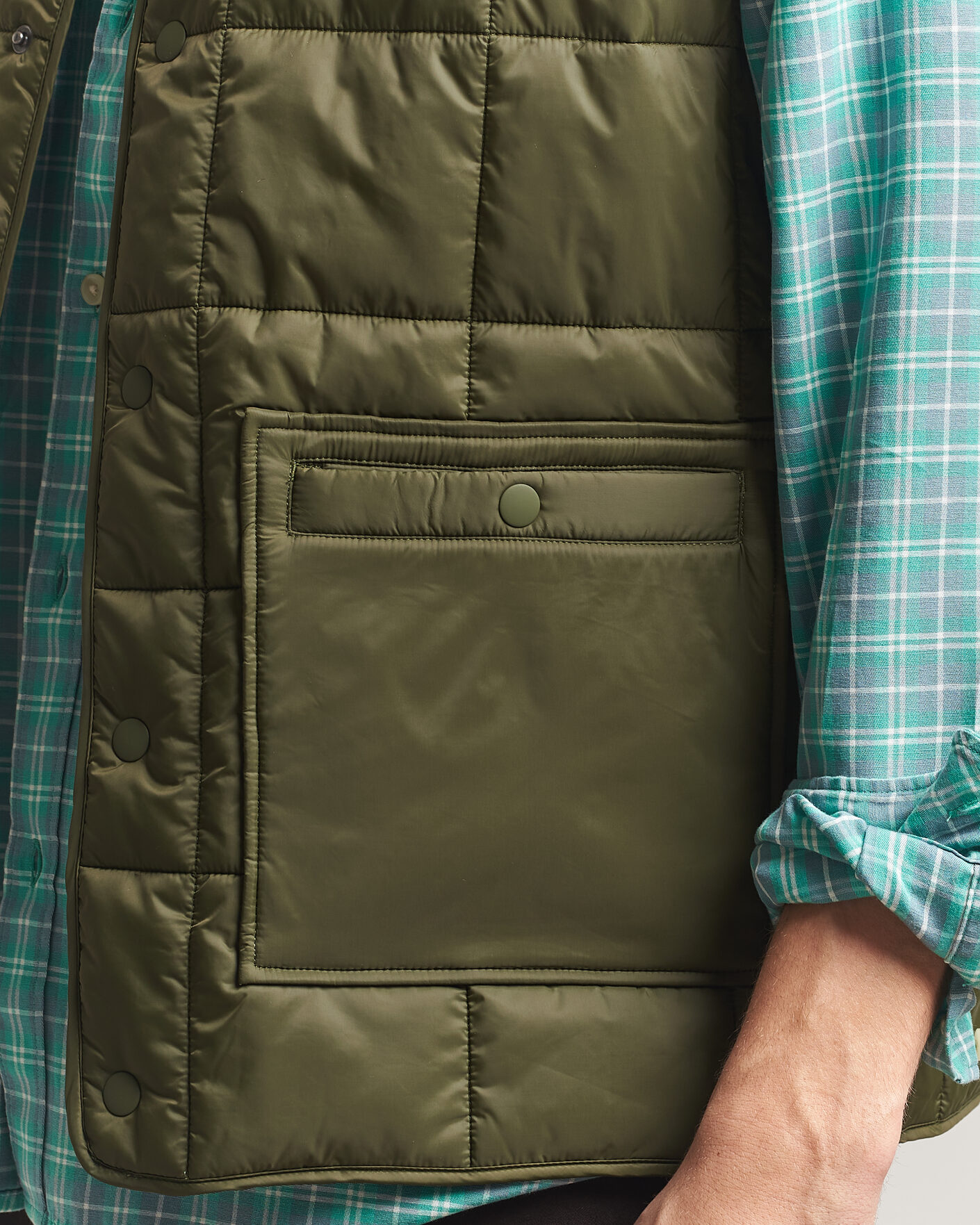 Heren | Gilets | LES DEUX | Matt Quilted Vest Olive Night