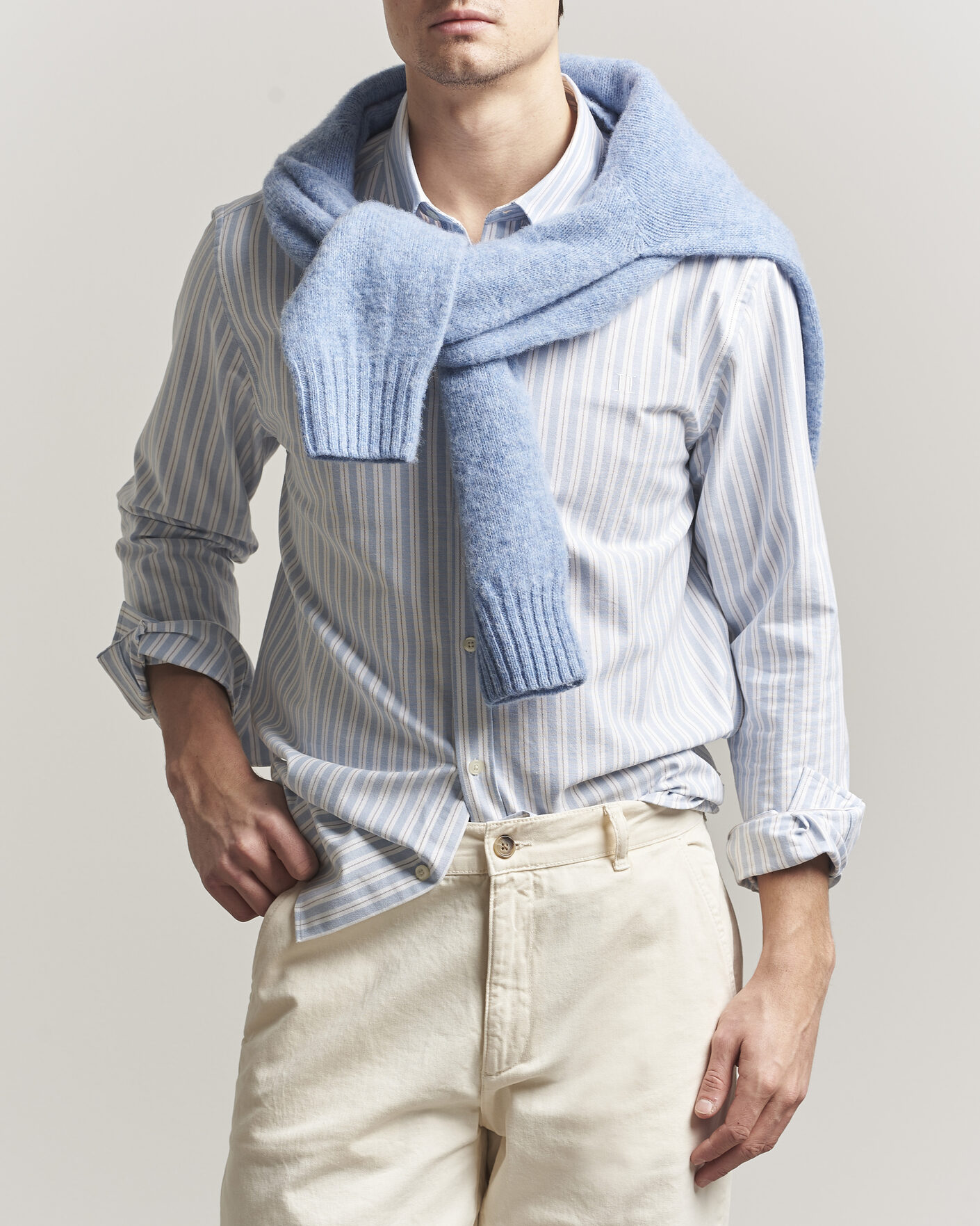 Heren | Overhemden | LES DEUX | Konrad Striped Oxford Shirt Allure Blue