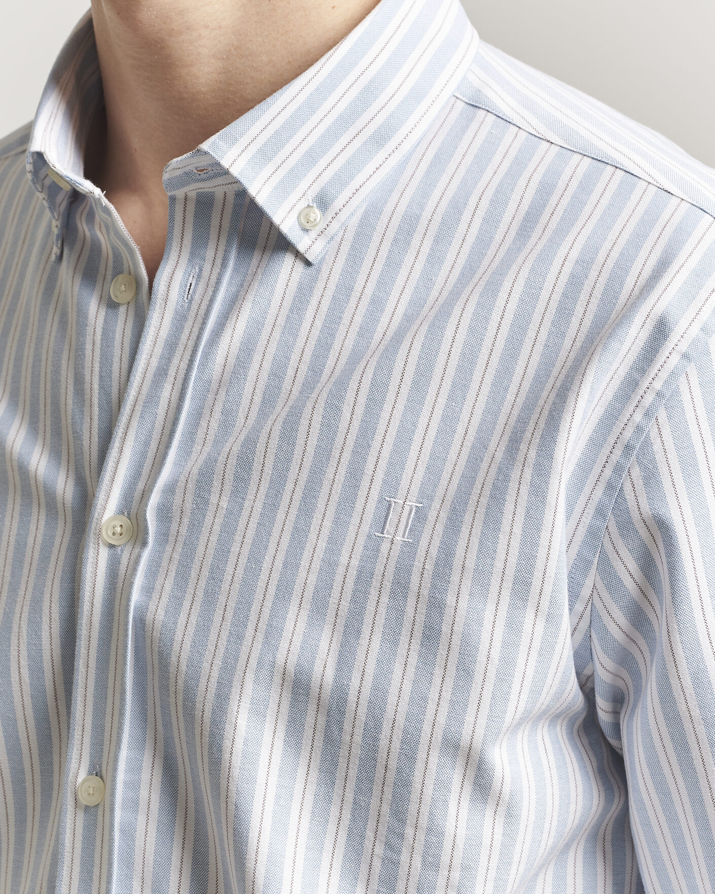 Heren | Overhemden | LES DEUX | Konrad Striped Oxford Shirt Allure Blue