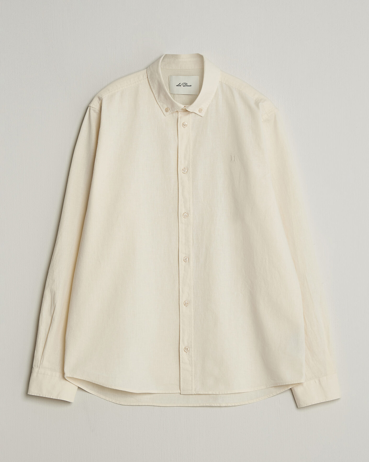 Heren | Overhemden | LES DEUX | Konrad Cotton/Linen Shirt Eggnog White