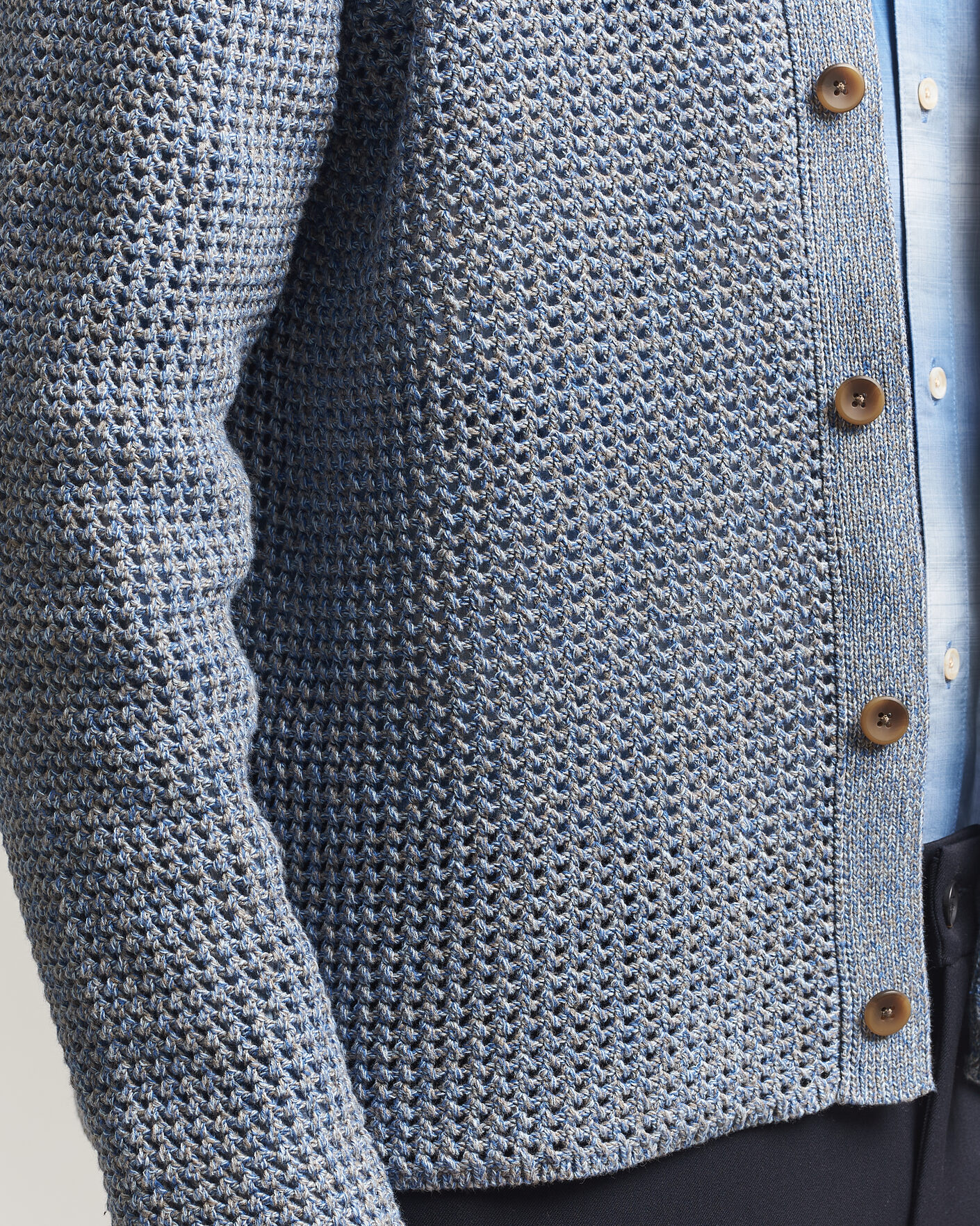 Homme | Pulls Et Tricots | LES DEUX | Gerald Knitted Shirt Dark Denim Blue