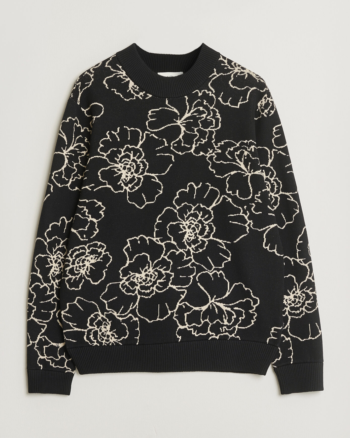 Heren | Truien | LES DEUX | Gaston Poppy Jaquard Knit Black