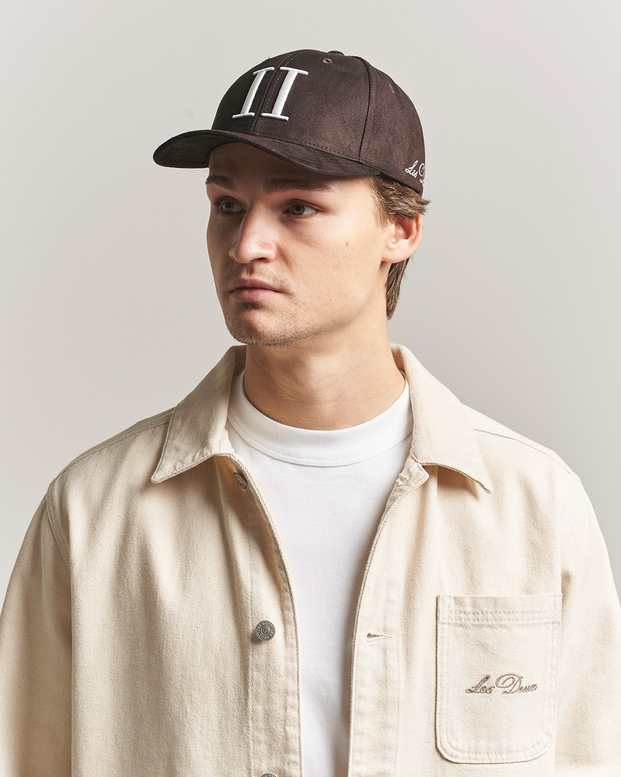 Homme | Bobs Et Casquettes | LES DEUX | Encore Suede Baseball Cap Coffee Brown