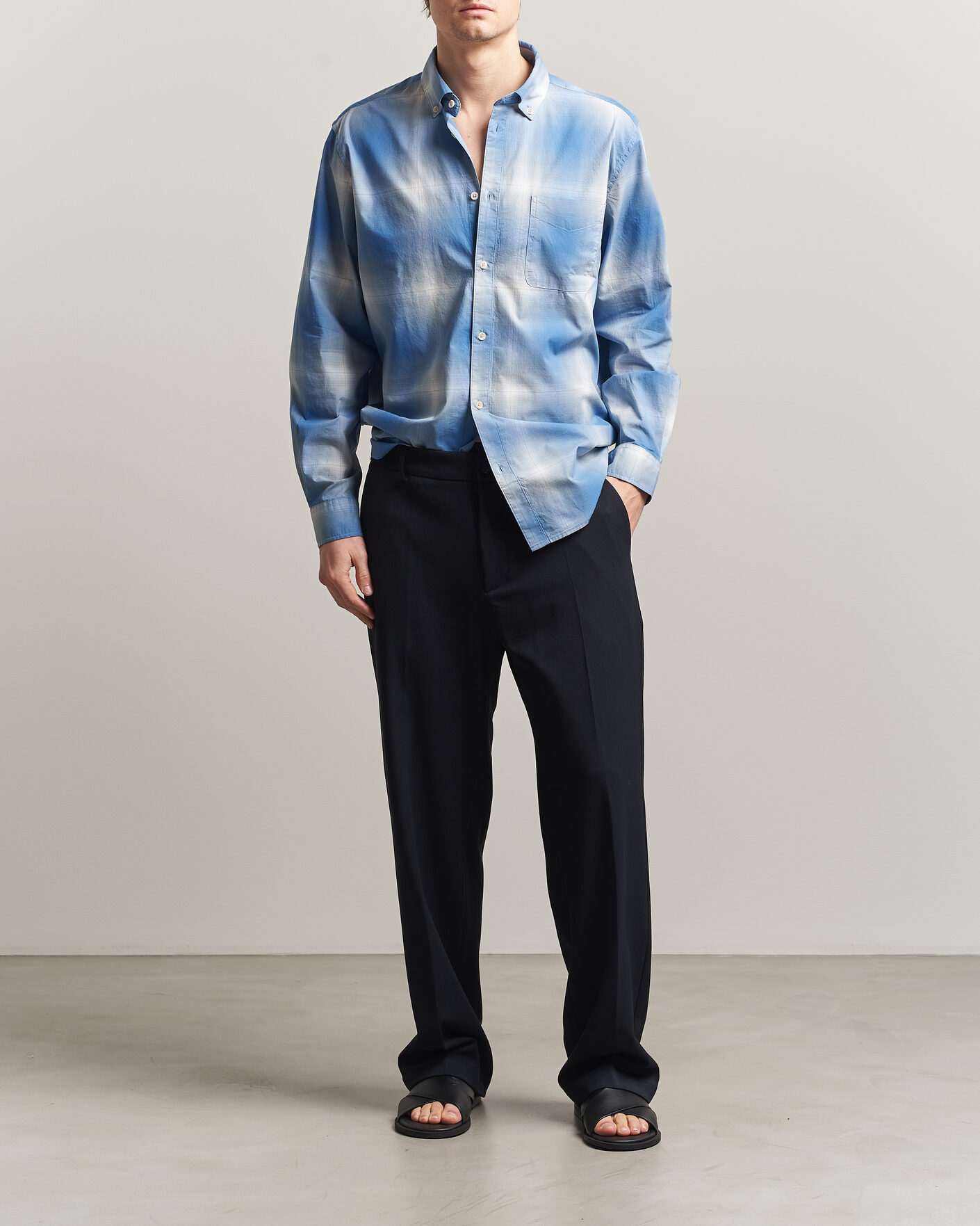 Heren | Overhemden | LES DEUX | Kent Shadowcheck Shirt Palace Blue