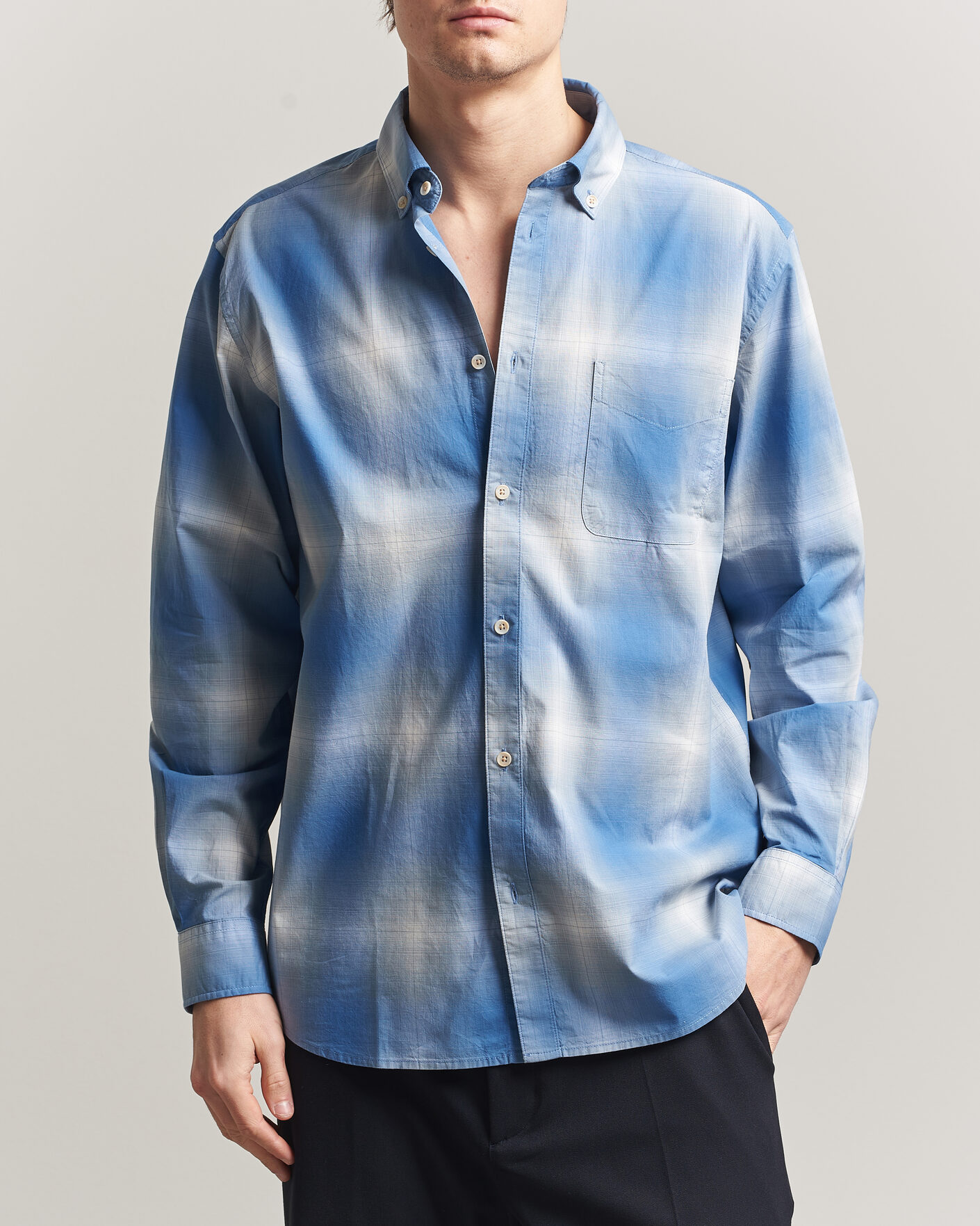 Homme | Chemises | LES DEUX | Kent Shadowcheck Shirt Palace Blue