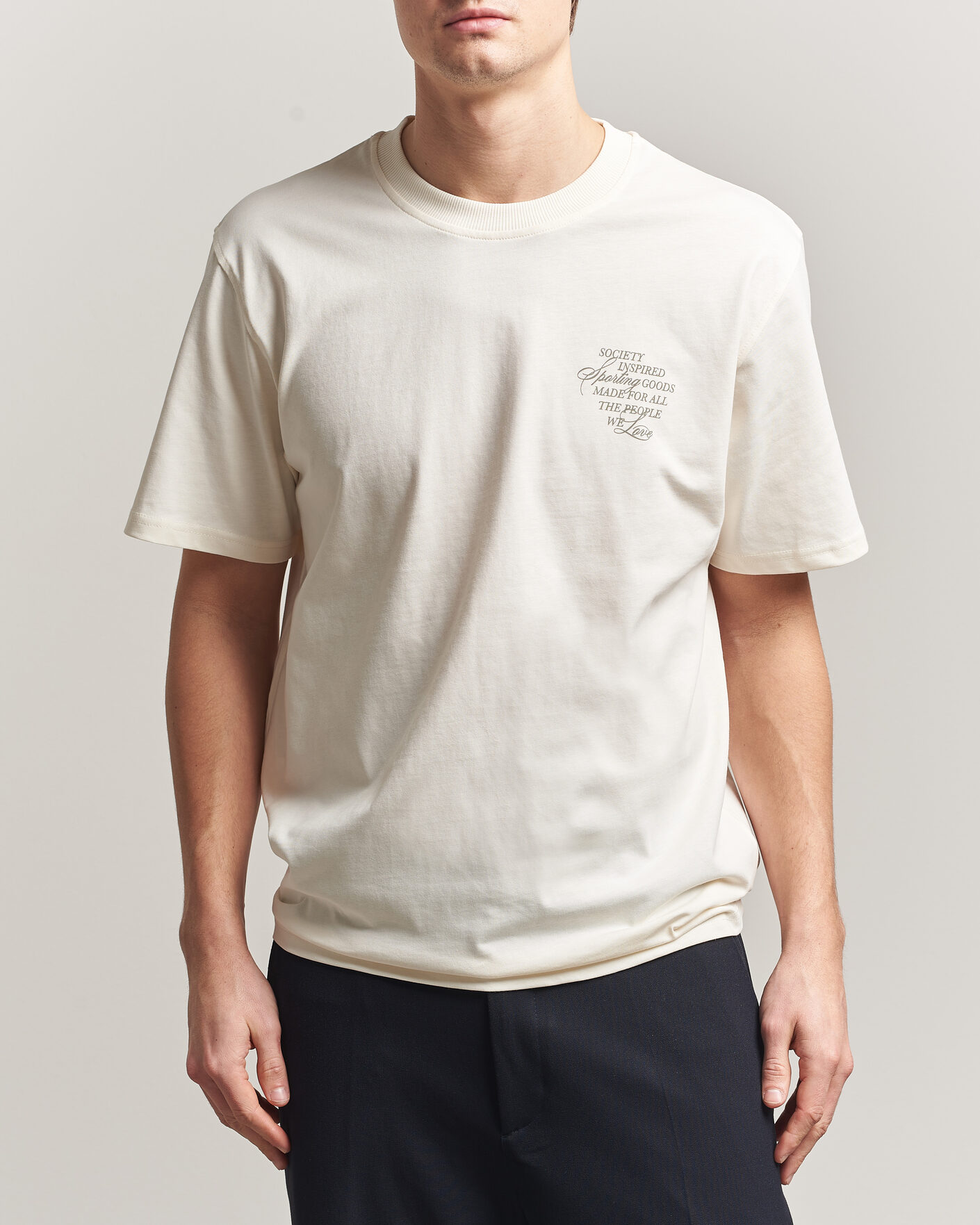 Heren | T-shirts | LES DEUX | Ben Faience T-Shirt Eggnog White