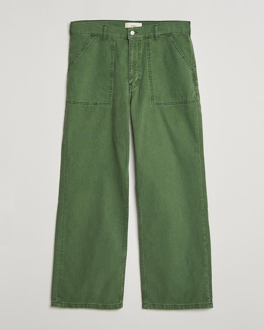 Homme | Pantalons | Jeanerica | Genua Herringbone Worker Chino Chevron Green