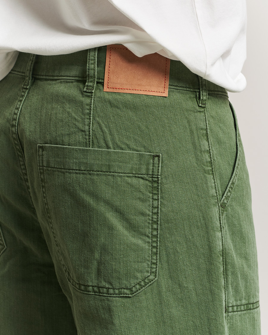 Homme | Pantalons | Jeanerica | Genua Herringbone Worker Chino Chevron Green