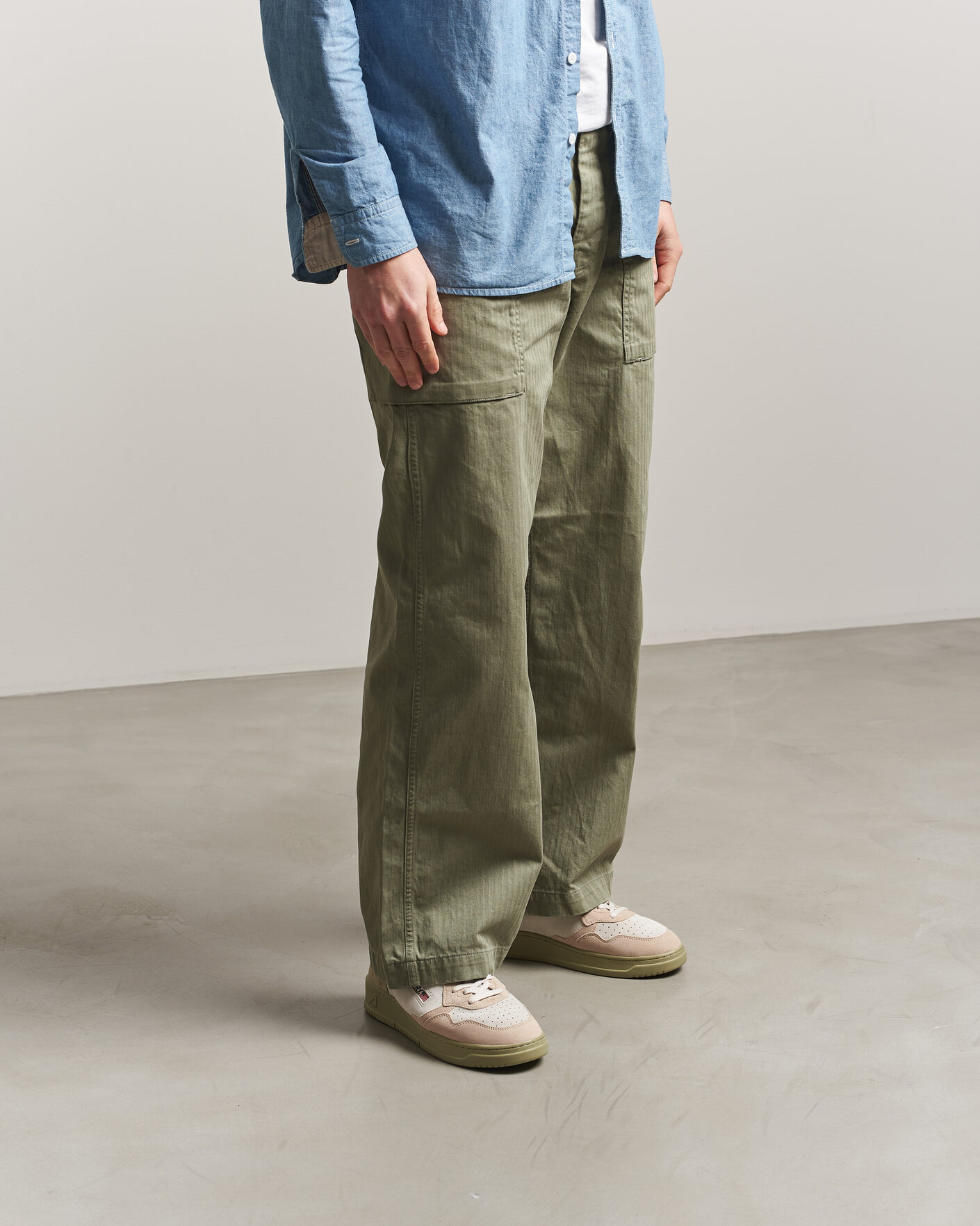 Homme | Baskets | Autry | Medalist Low Suede Mix Sneaker Green/White/Sand