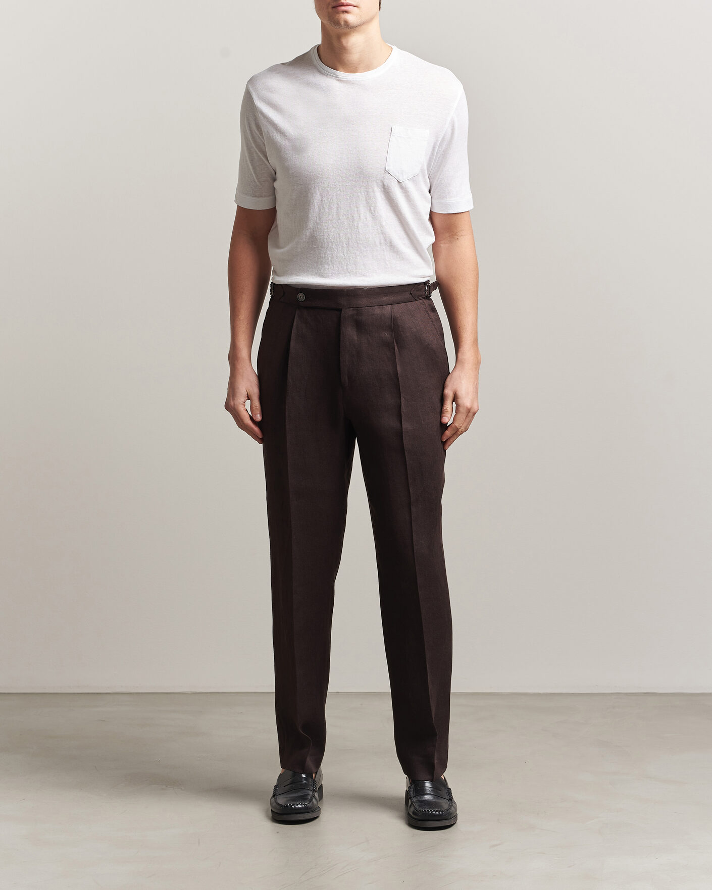 Heren | T-shirts | Massimo Alba | Panarea Cotton/Linen T-Shirt White