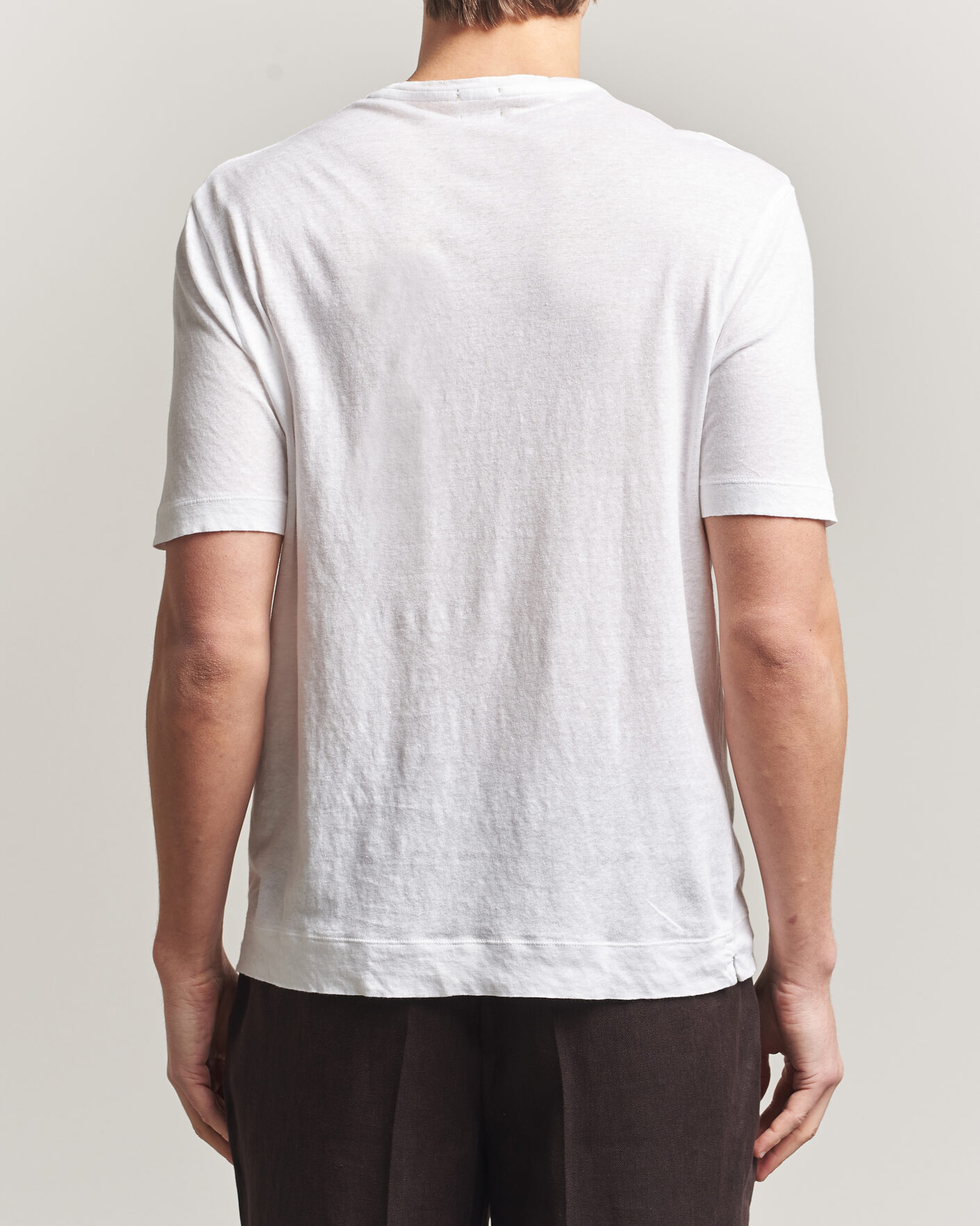 Heren | T-shirts | Massimo Alba | Panarea Cotton/Linen T-Shirt White